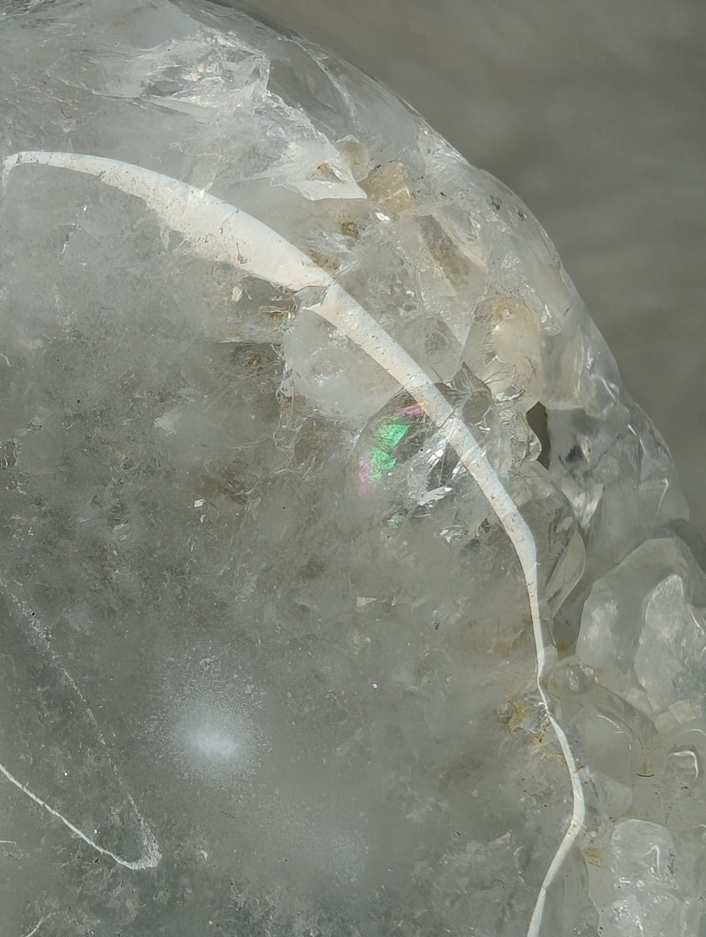 Imperfect Druzy Moss Agate Skull Carving