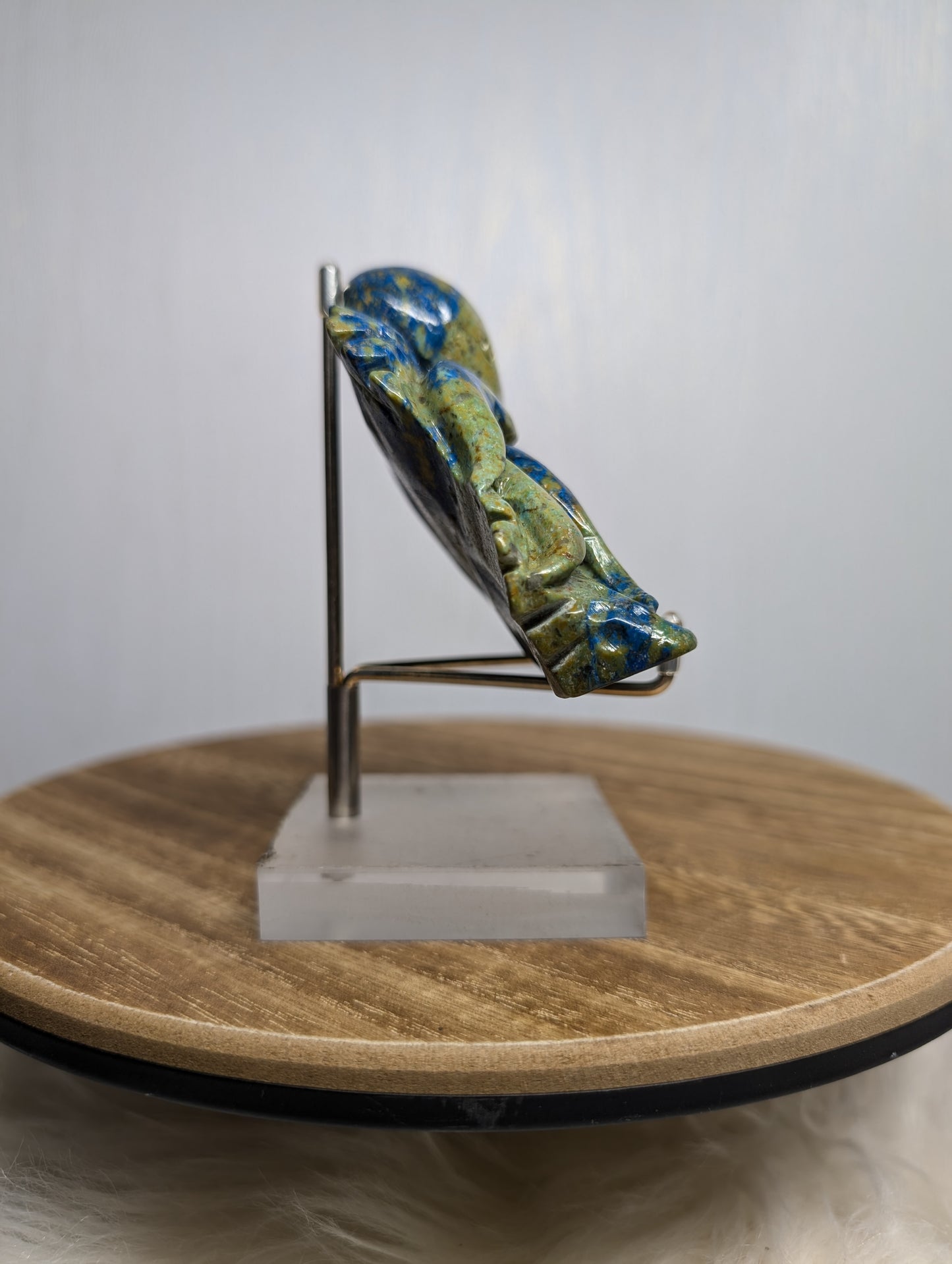 Azurite Octopus Carving