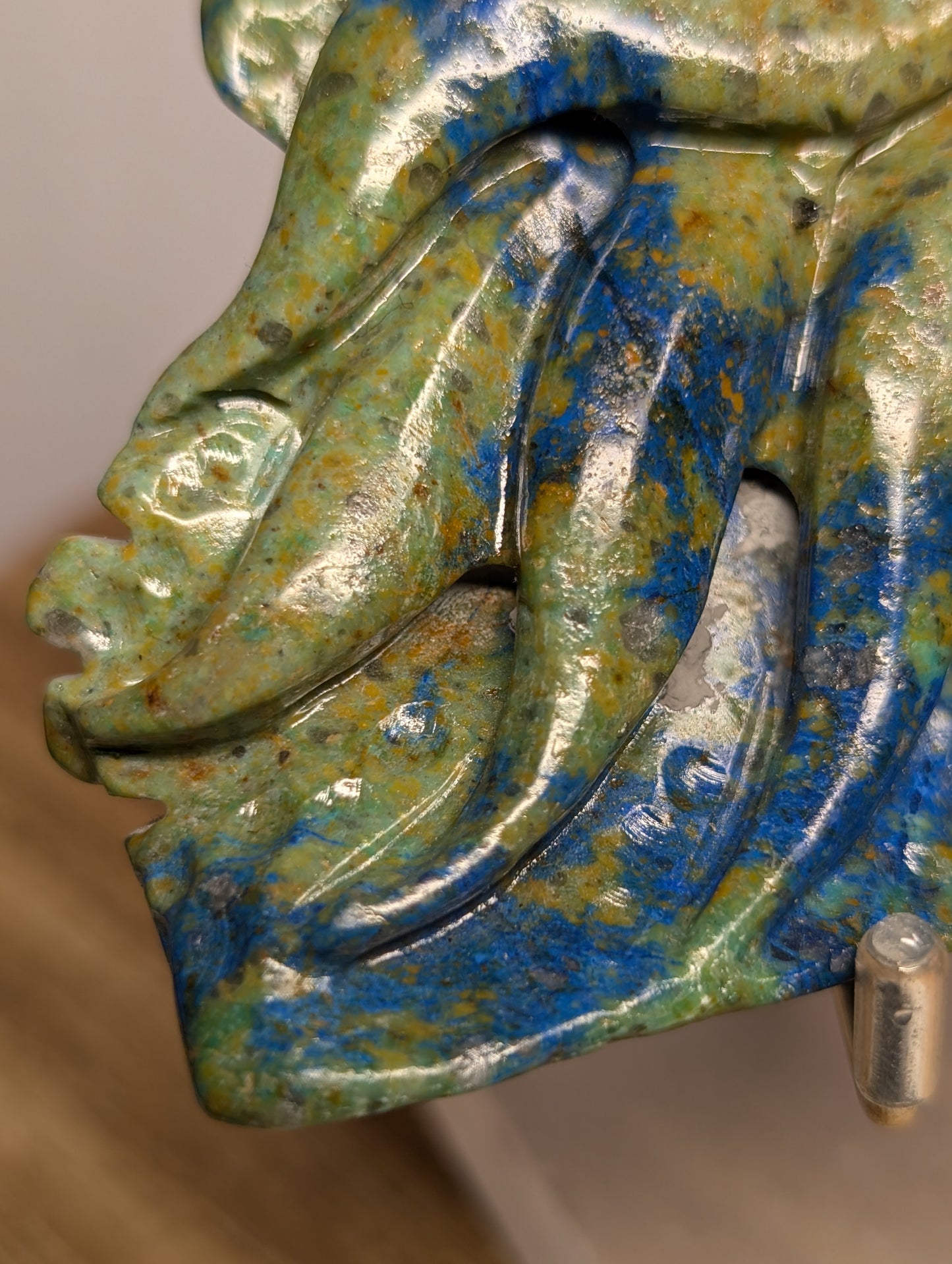 Azurite Octopus Carving