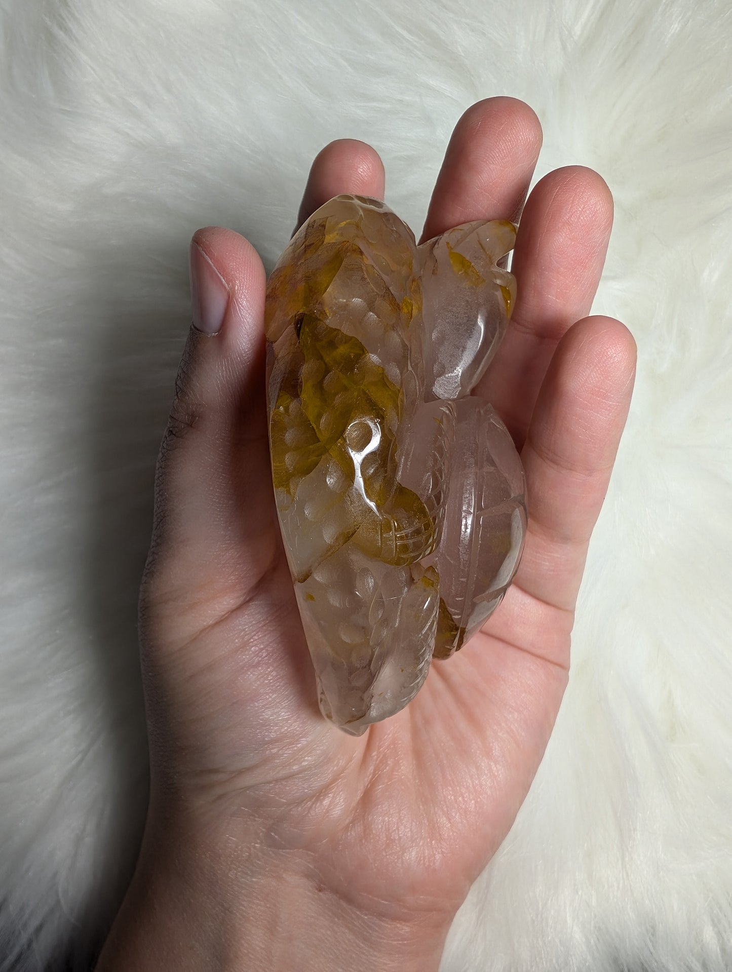 Golden Healer Fire Quartz Turtle w/ Star