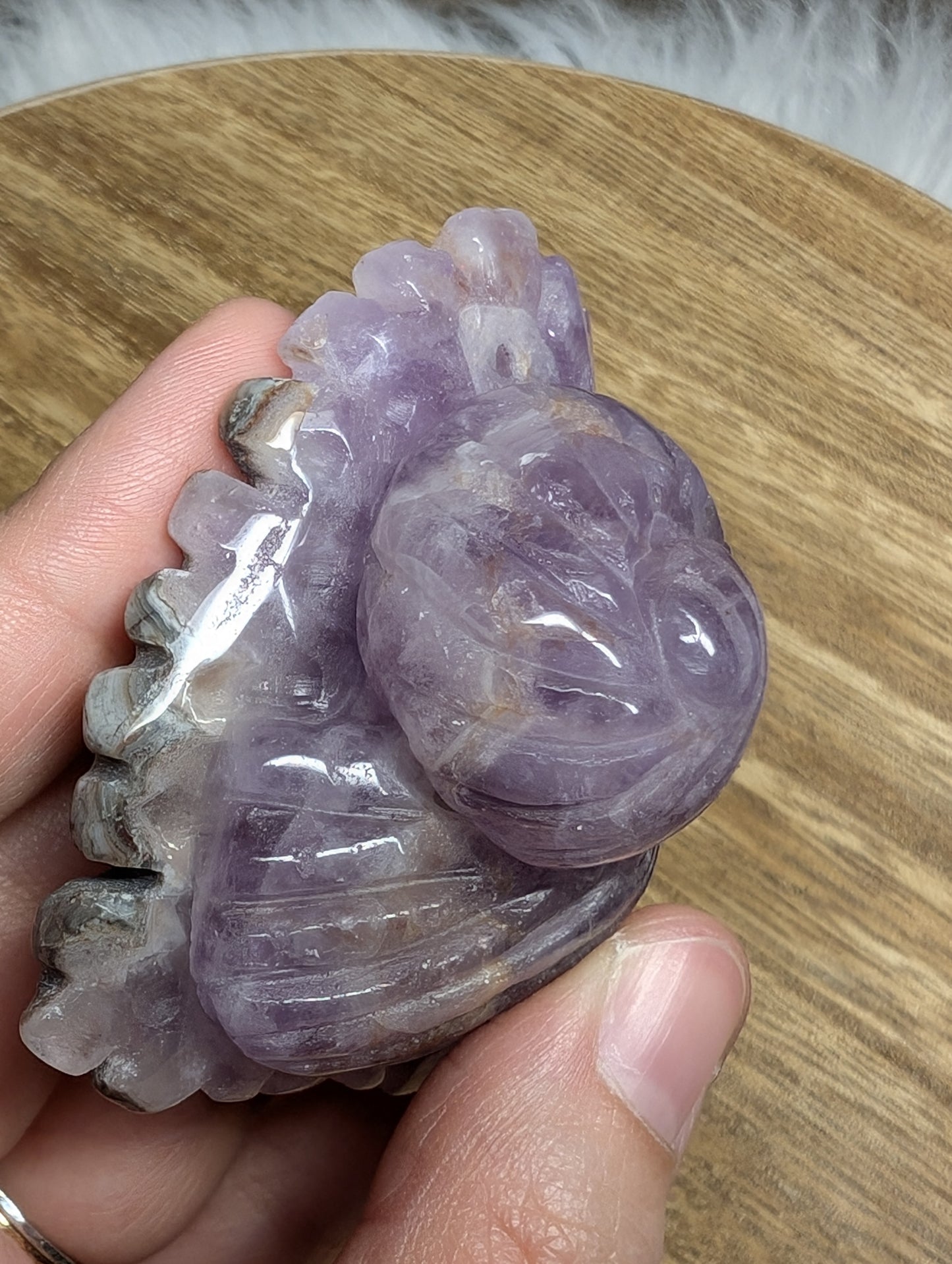 Amethyst Agate Hermit Crab Carving