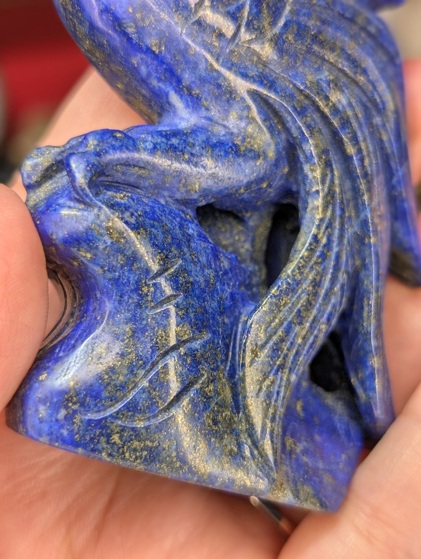 Lapis Lazuli Rooster Carving