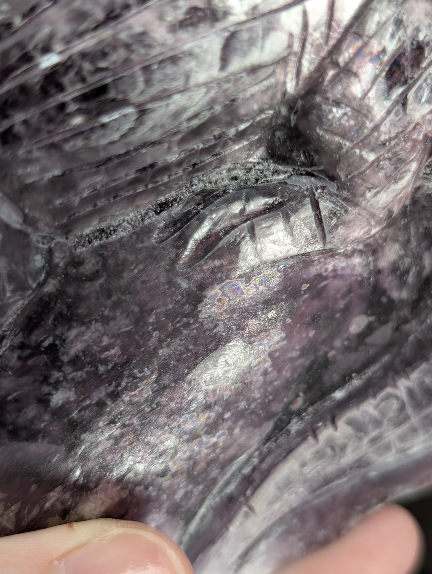 Gem Lepidolite Lizard Carving (BT35)