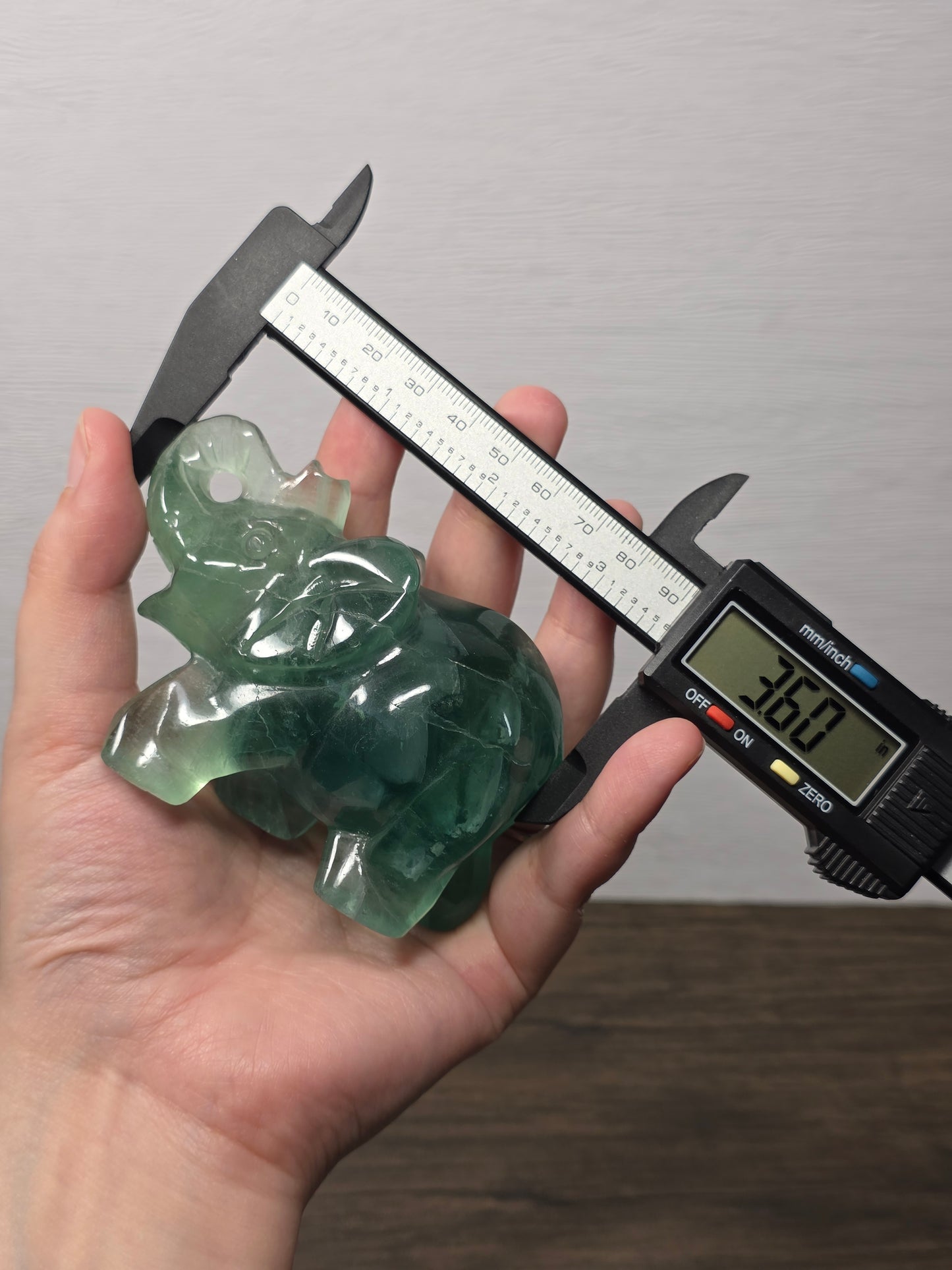 Green Fluorite Elephant Carving
