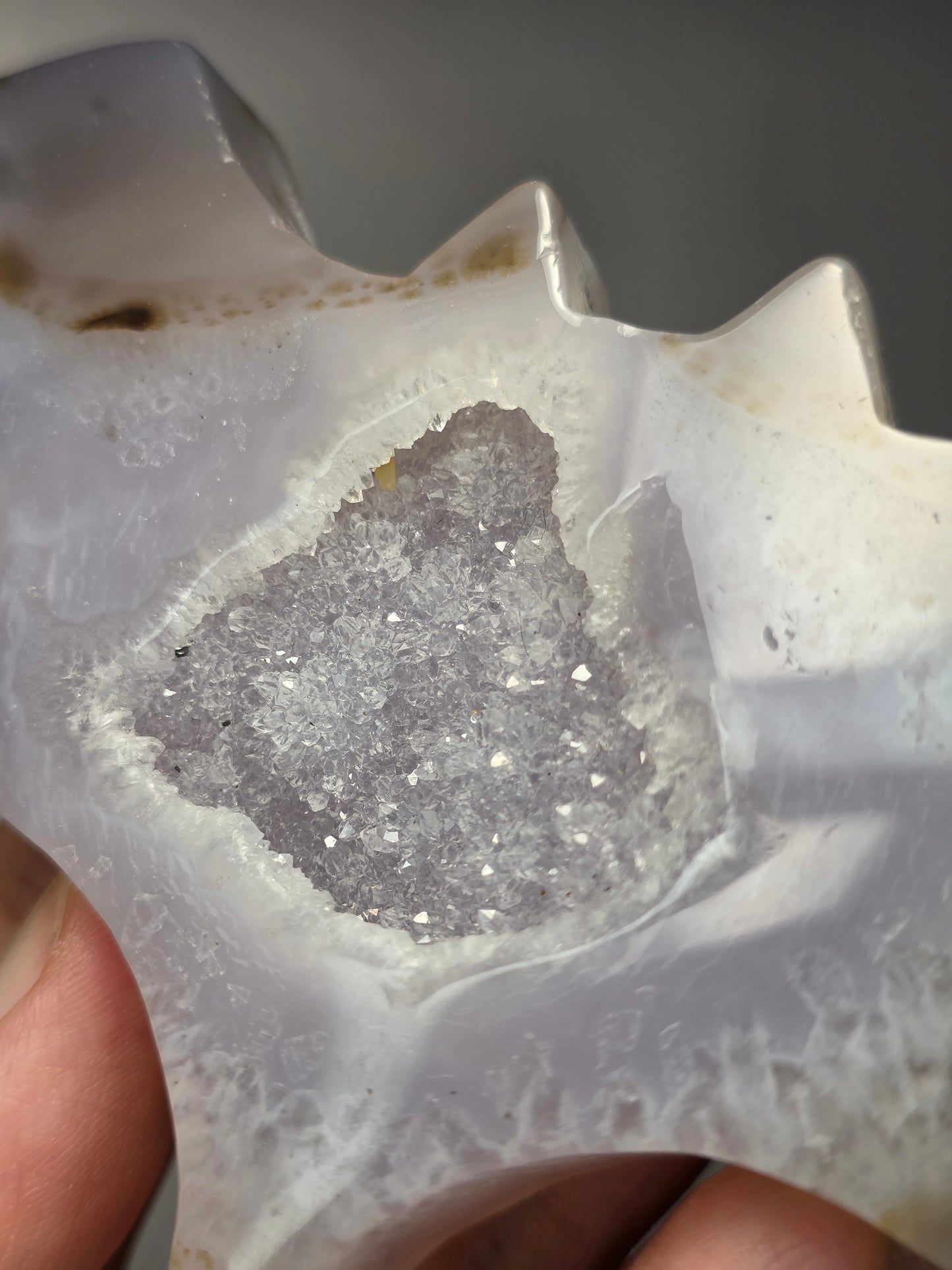 Druzy Agate Bat Carving w/ Acrylic Stand