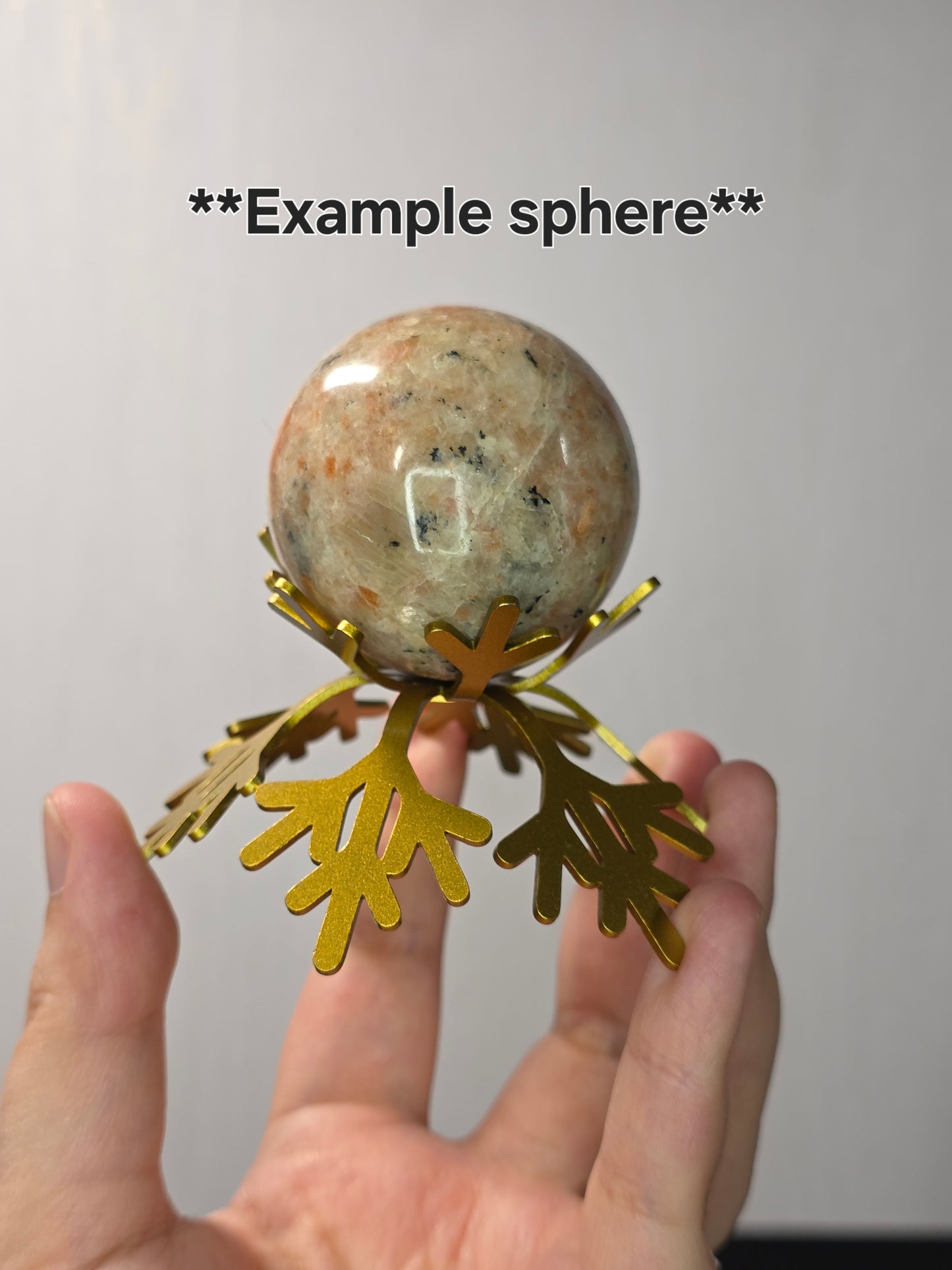 Gold Metal Snowflake Sphere Stand