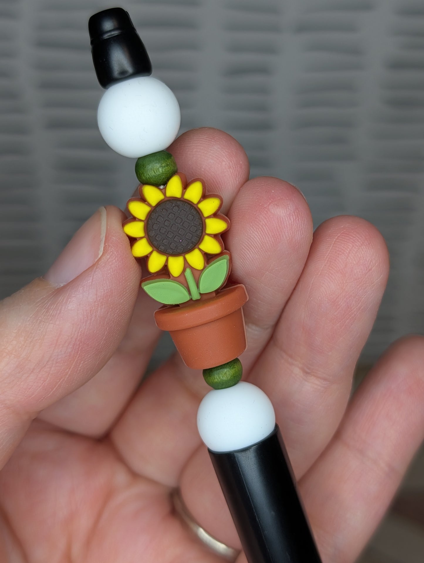 Yellow Sunflower Beaded Pen