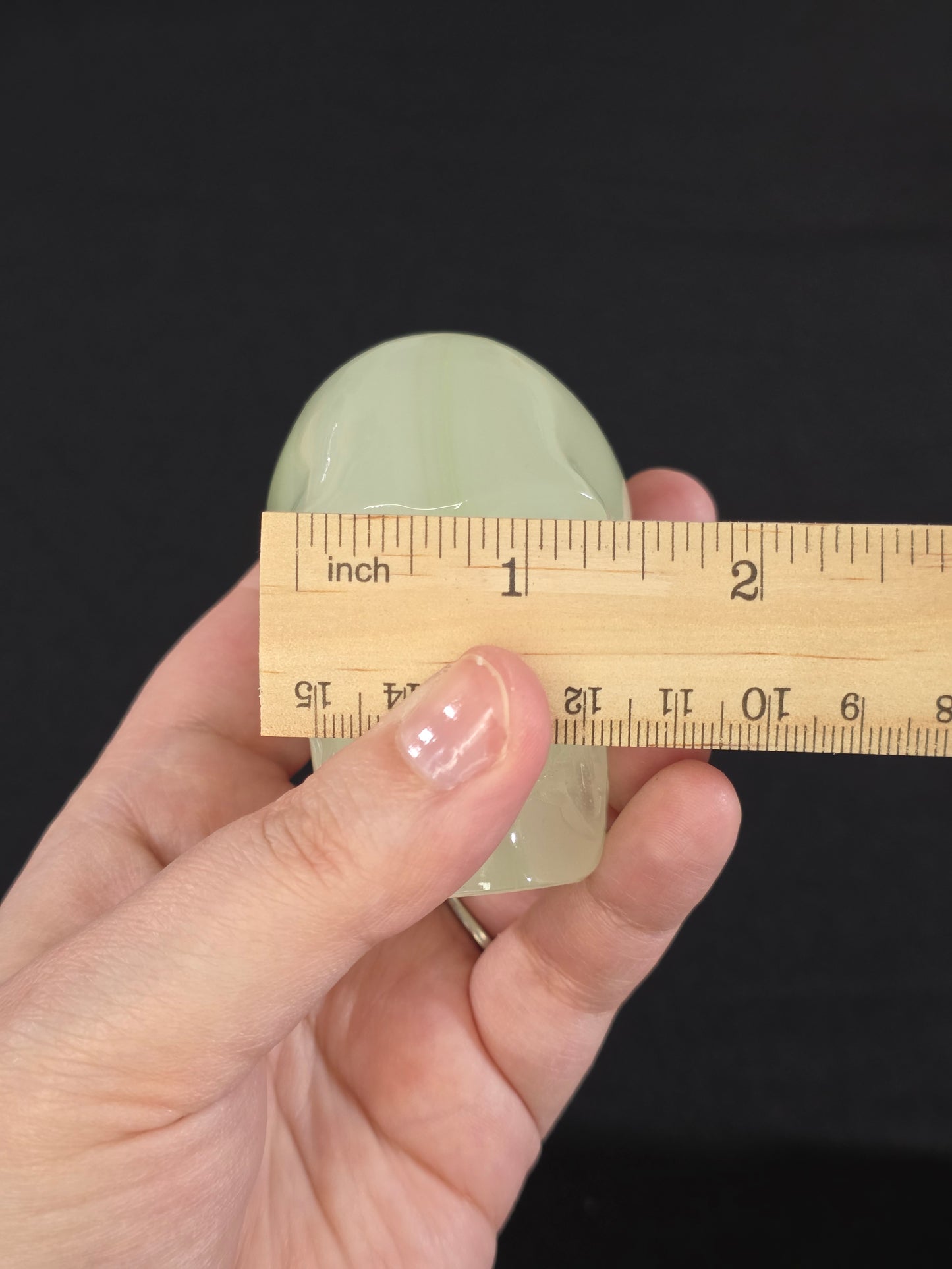 Mexican Green Calcite Skull Carving