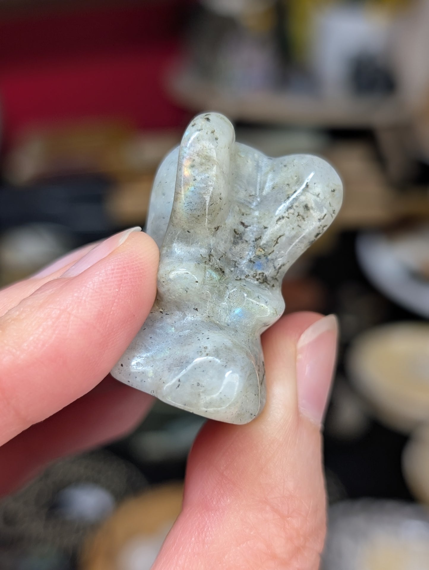 Labradorite Ghost Dog Carving