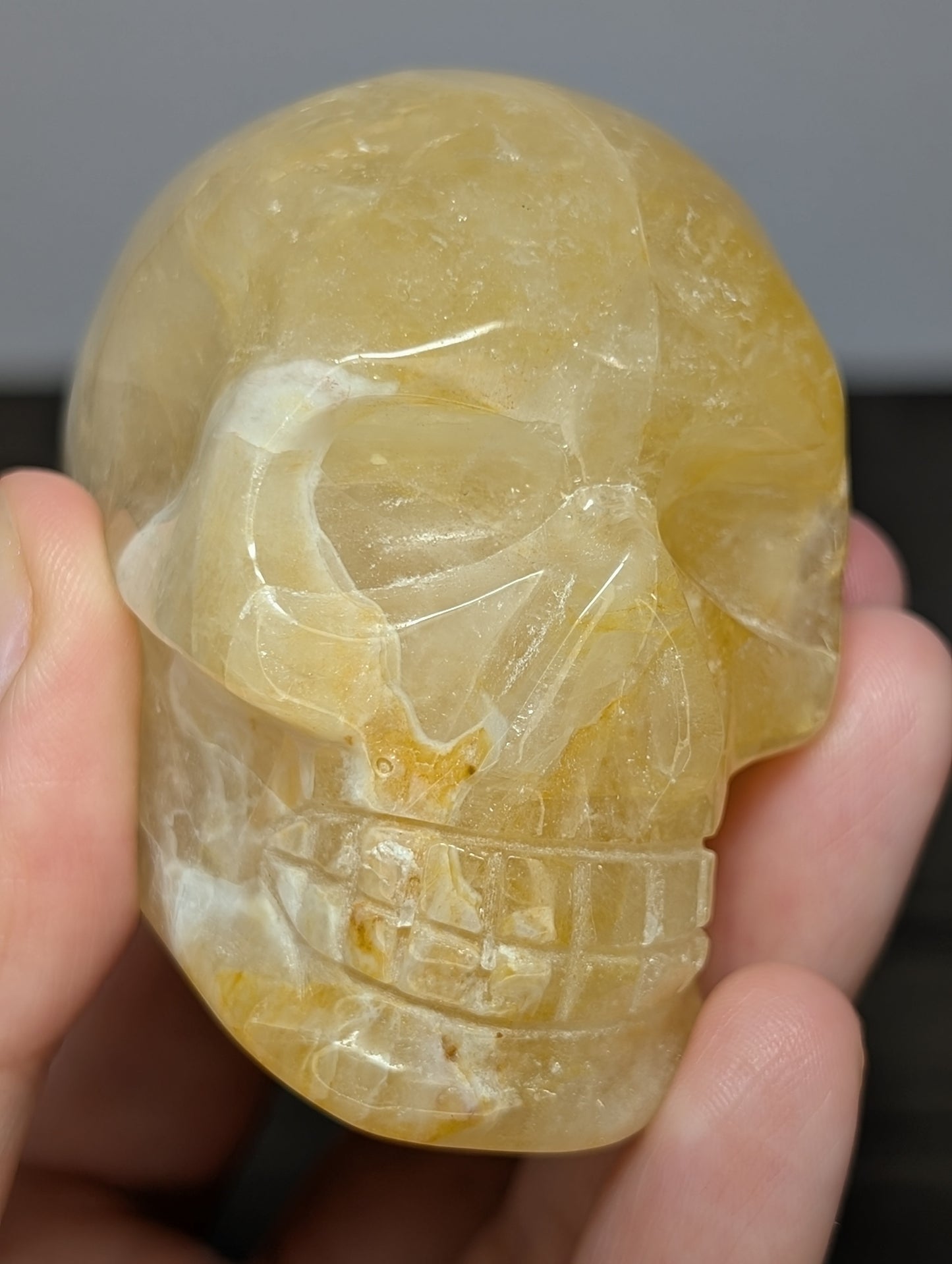 Golden Healer Skull Carving