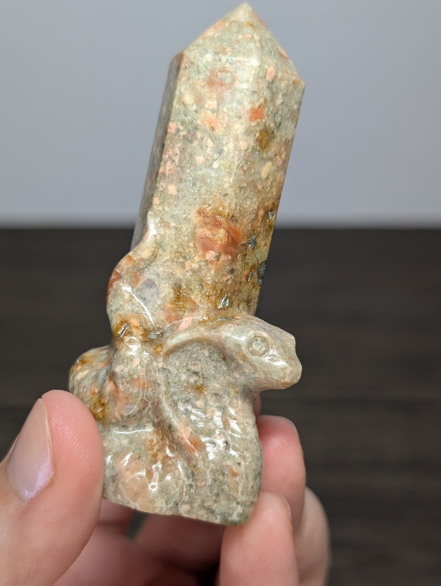 Blossom Jasper w/ Pyrite Cobra Tower