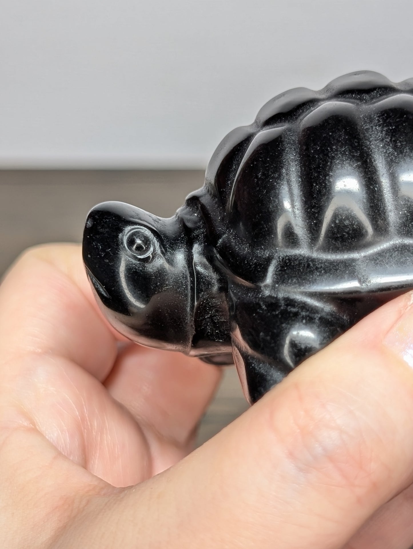 Black Obsidian Turtle Carving