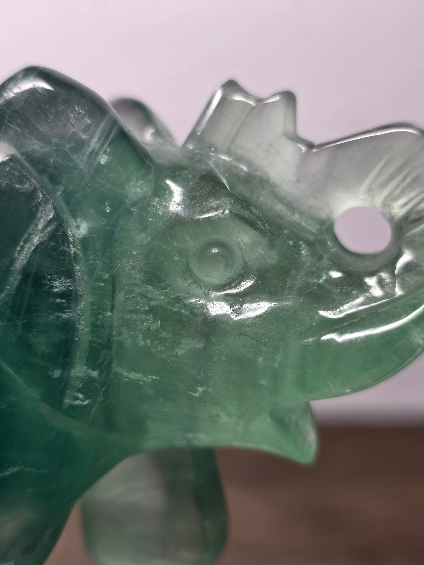 Green Fluorite Elephant Carving