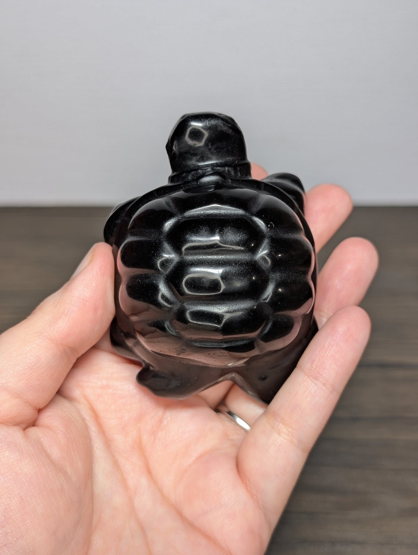 Black Obsidian Turtle Carving