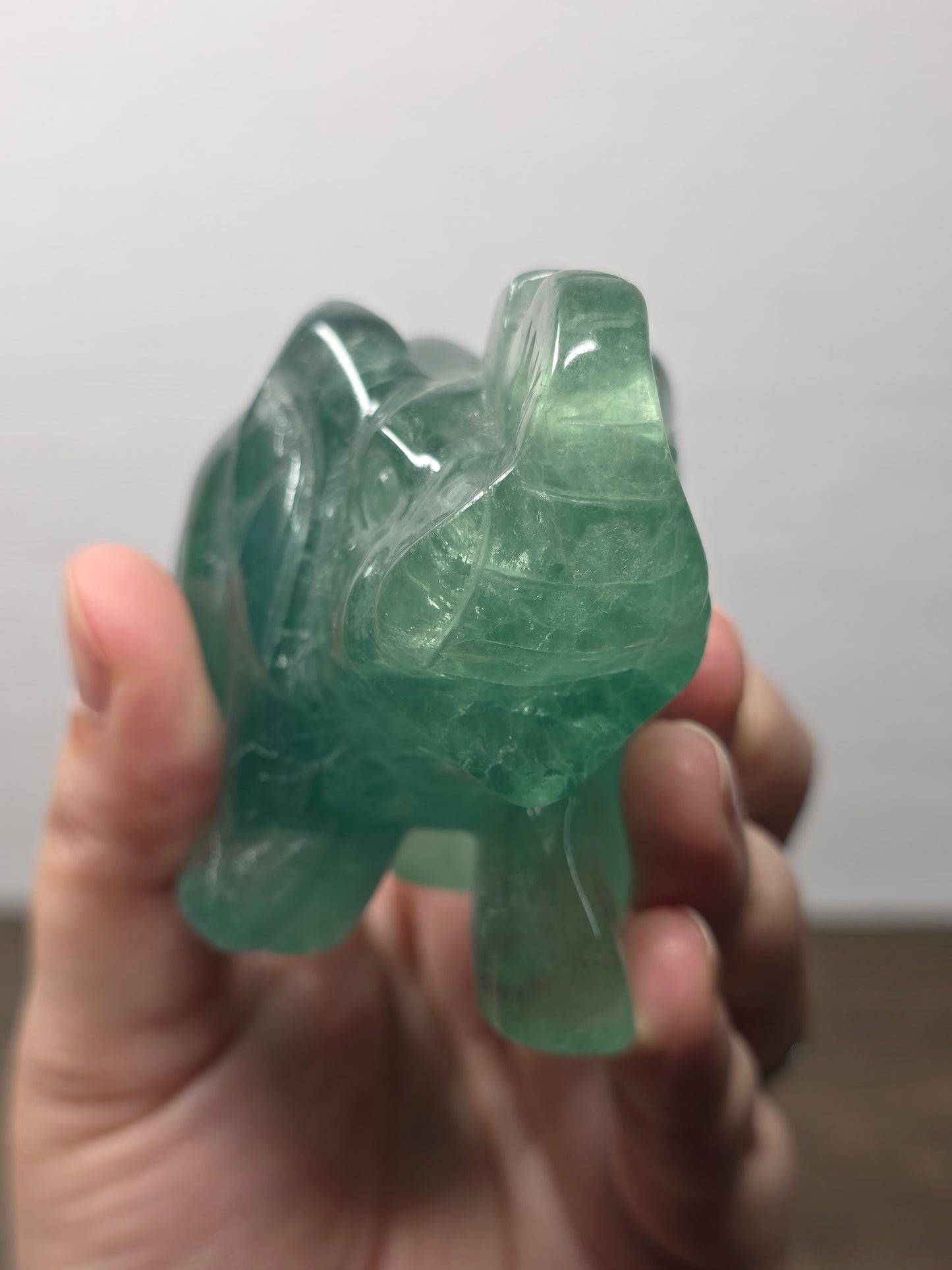 Green Fluorite Elephant Carving