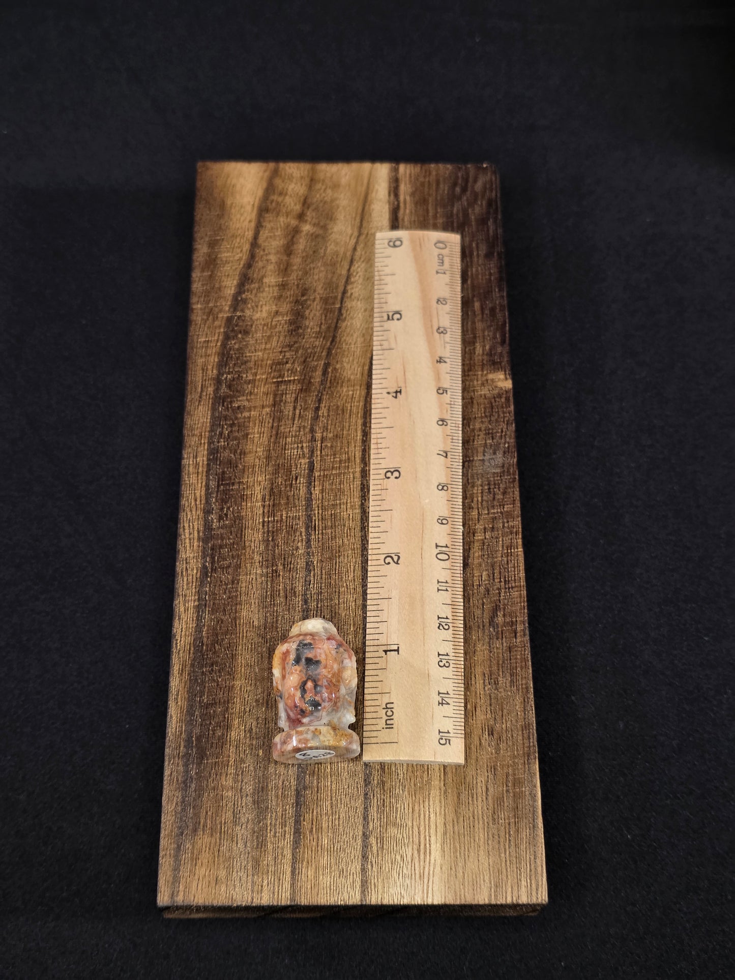 Yellow Crazy Lace Agate Buddha Head Carving