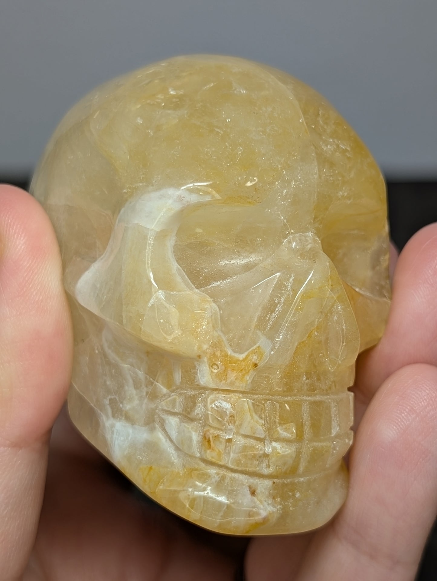 Golden Healer Skull Carving