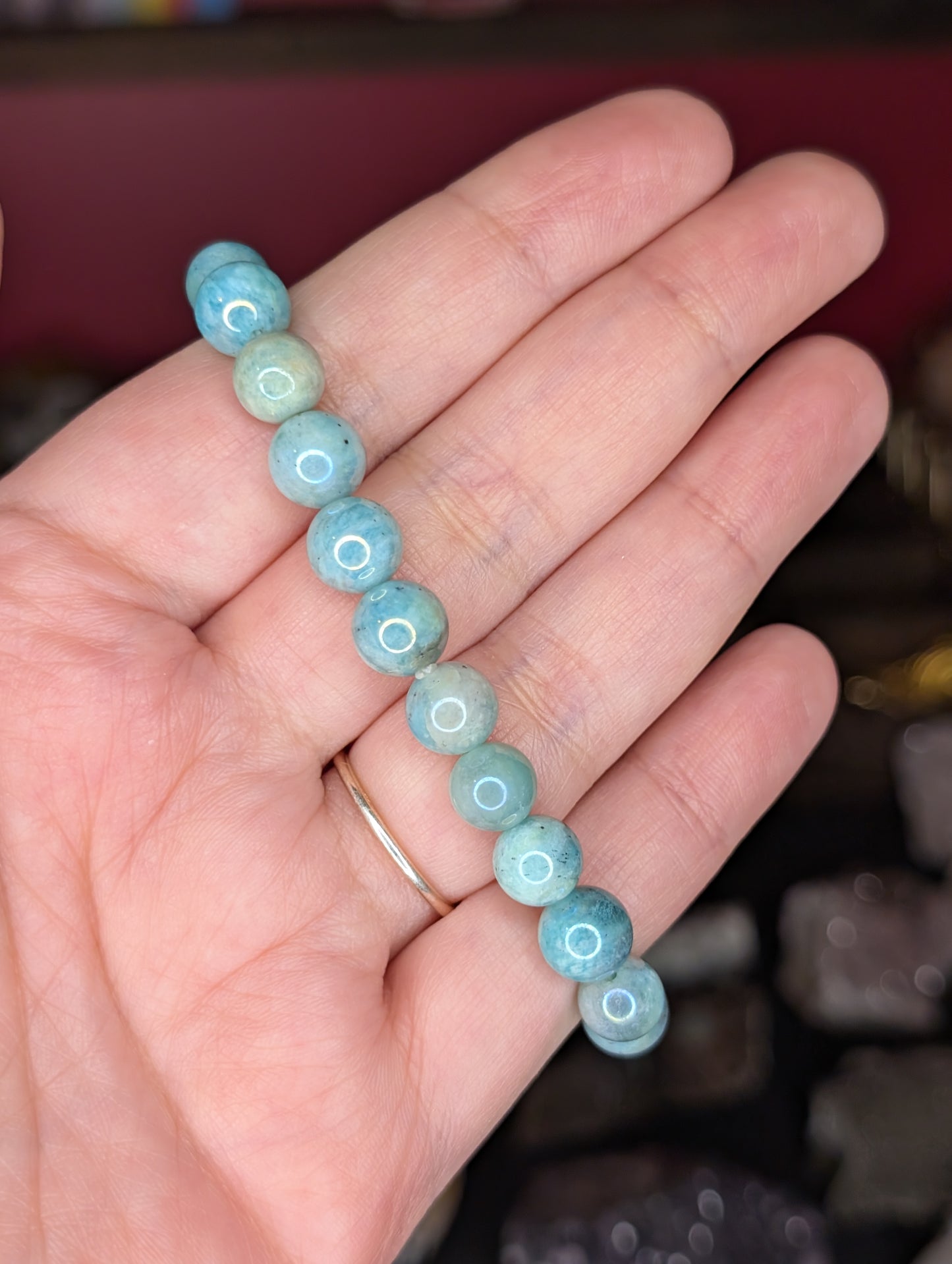 Aura Coated Amazonite 8mm Bead Bracelet