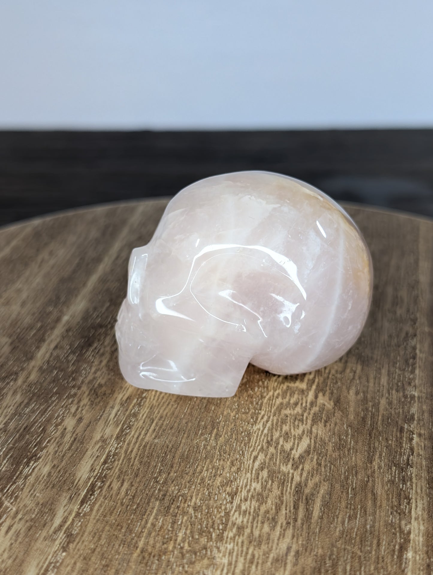 Rose Quartz Skull Carving (AV45)