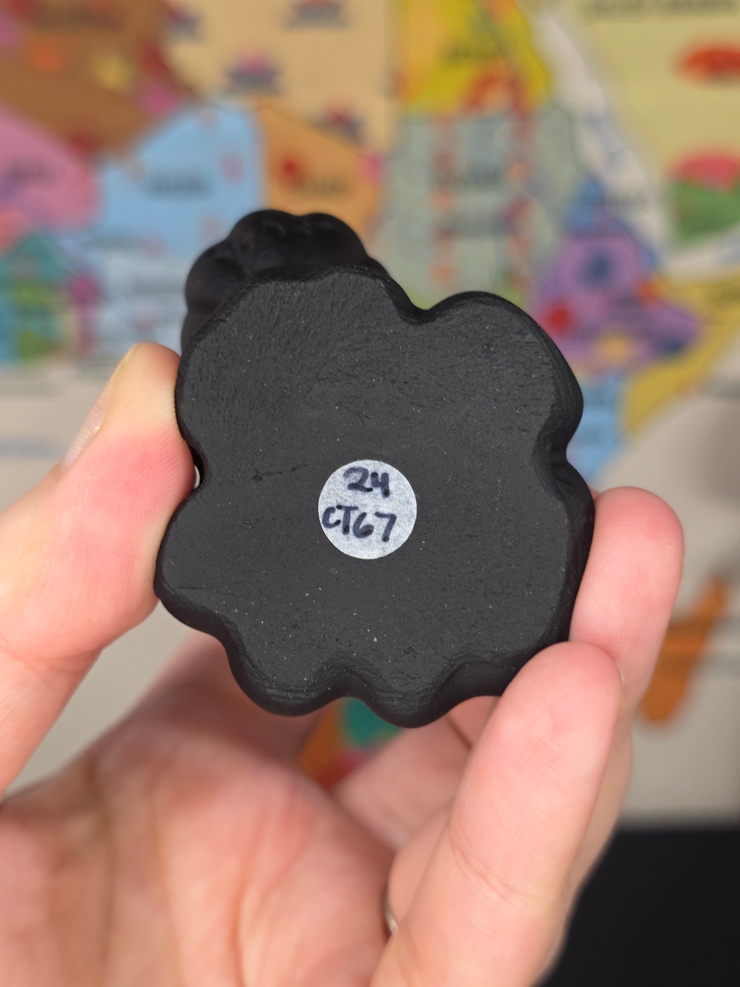 Matte Black Obsidian Ghost Carving