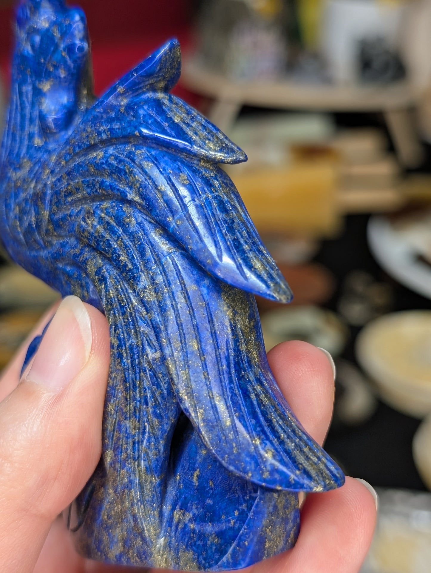 Lapis Lazuli Rooster Carving