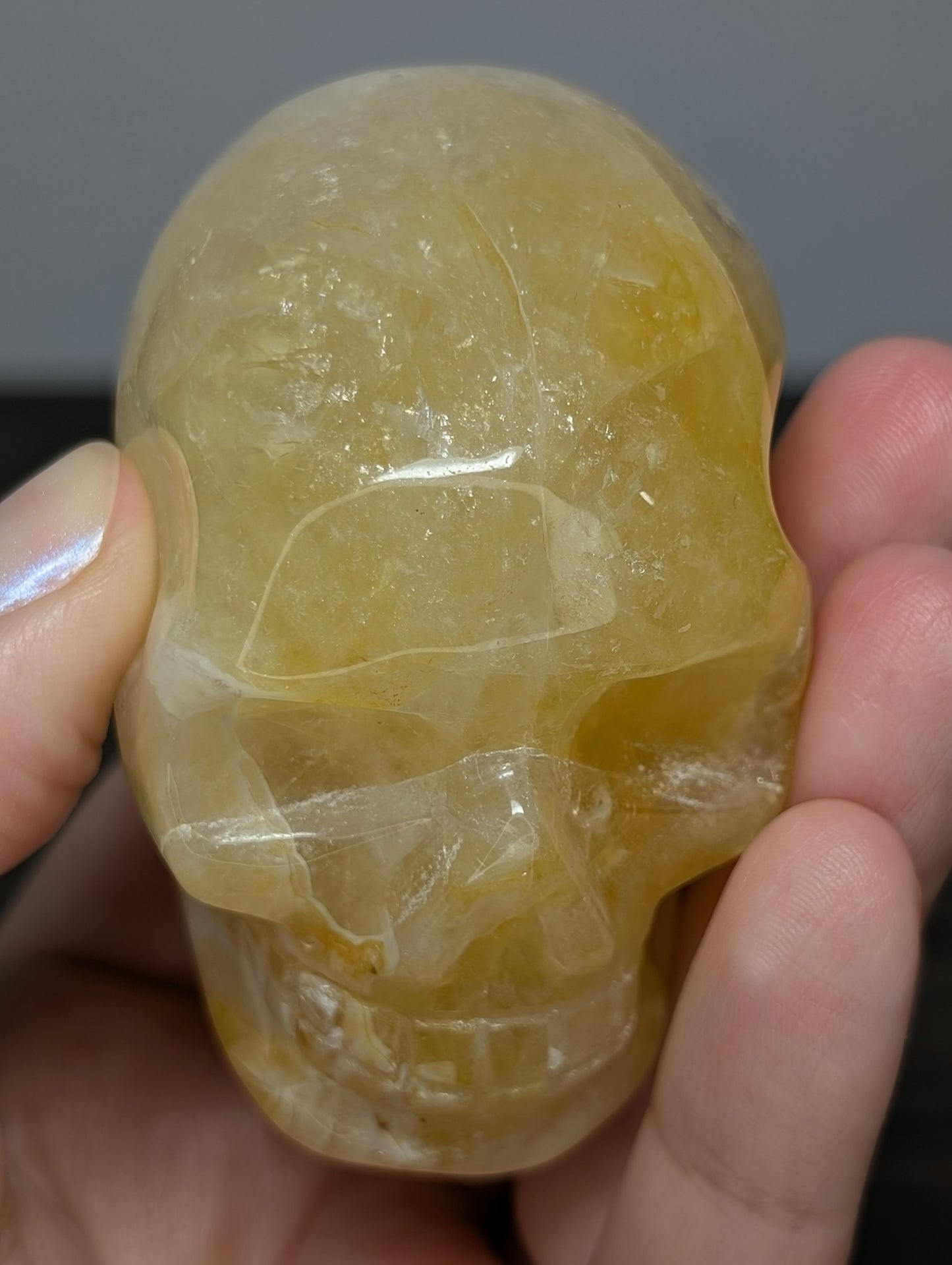 Golden Healer Skull Carving