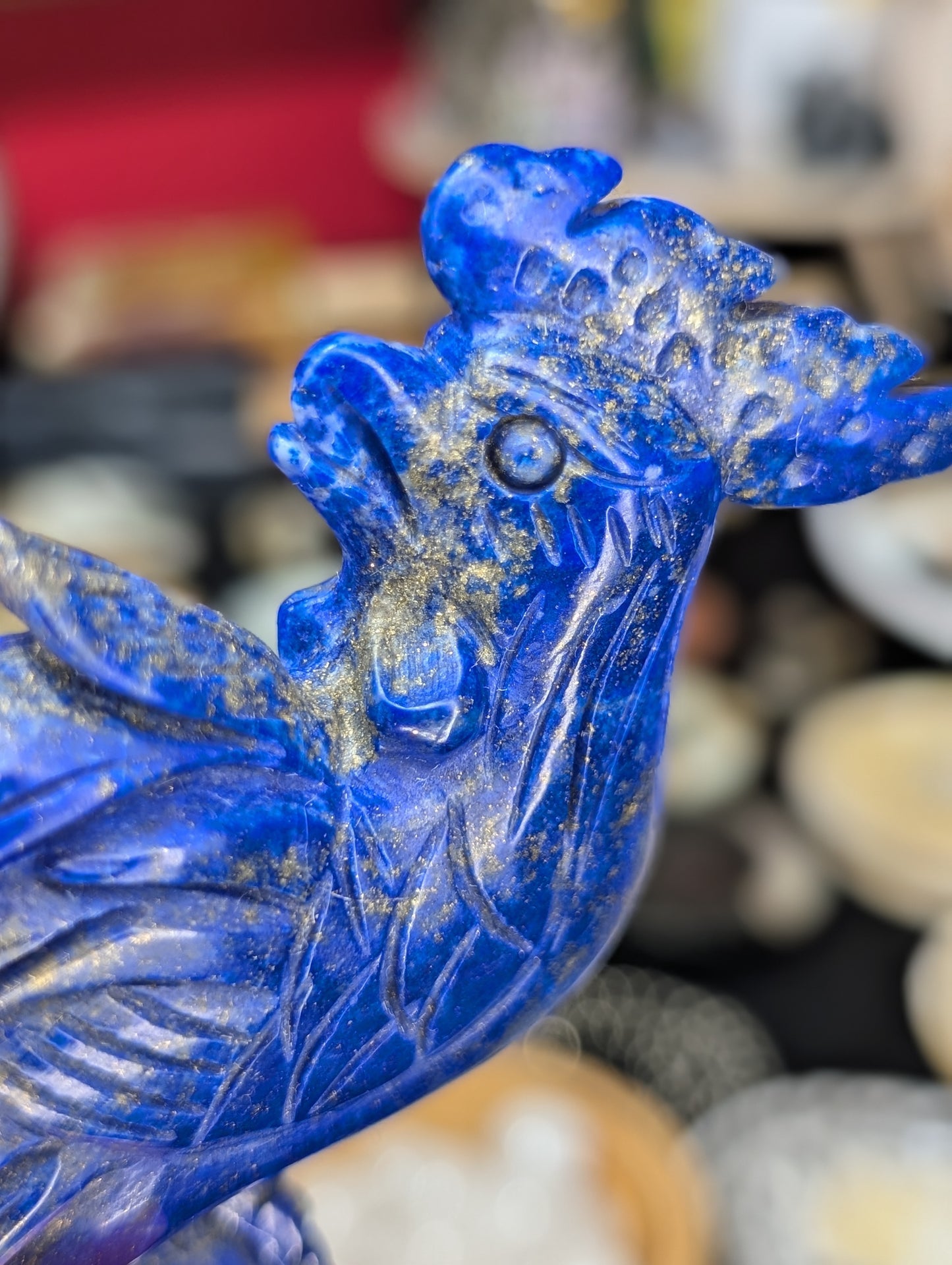 Lapis Lazuli Rooster Carving