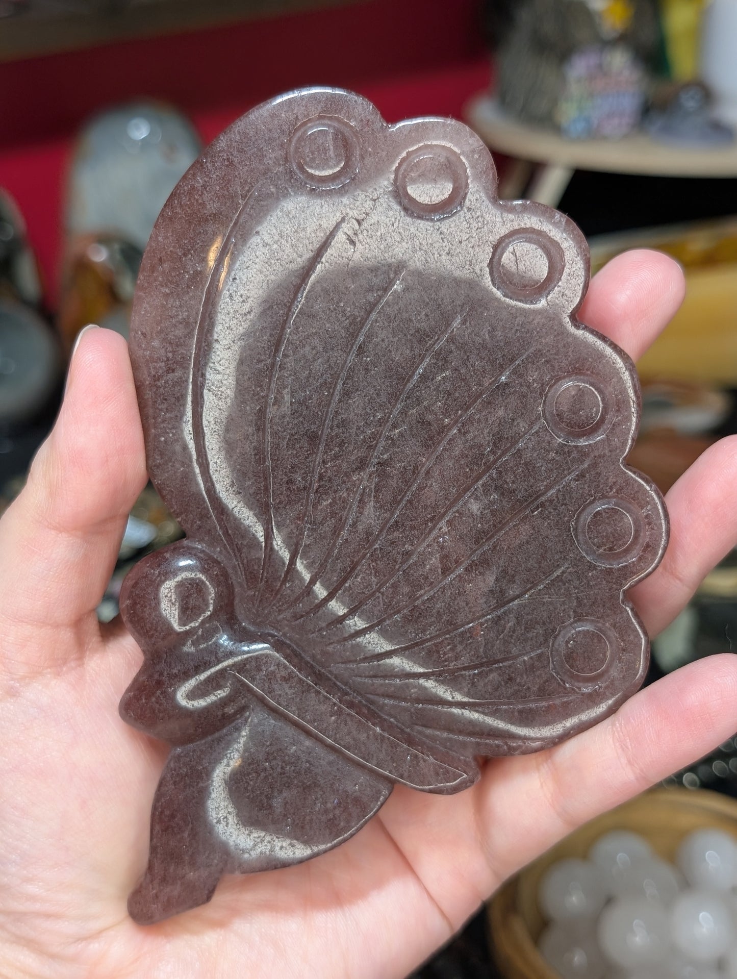 Strawberry Quartz Fairy Carving