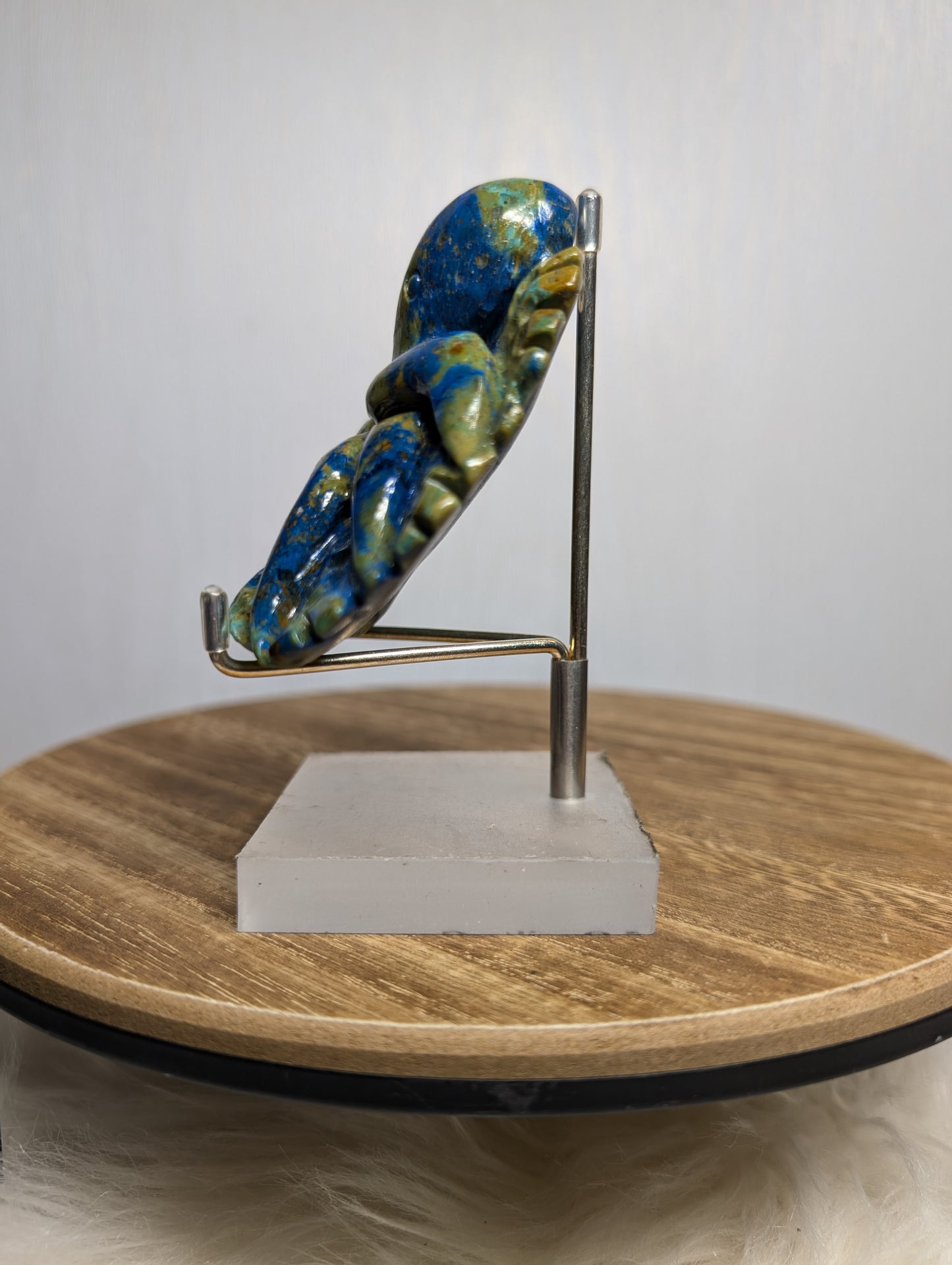Azurite Octopus Carving