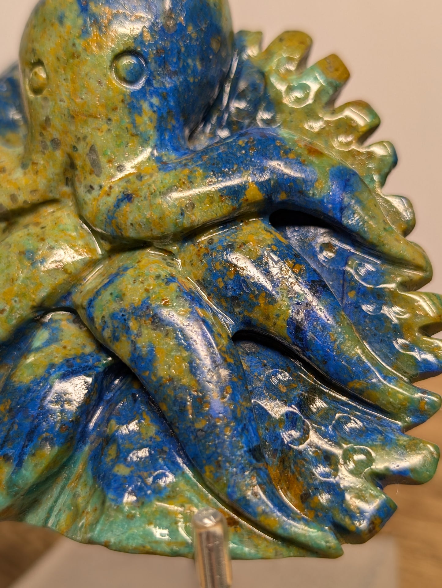 Azurite Octopus Carving