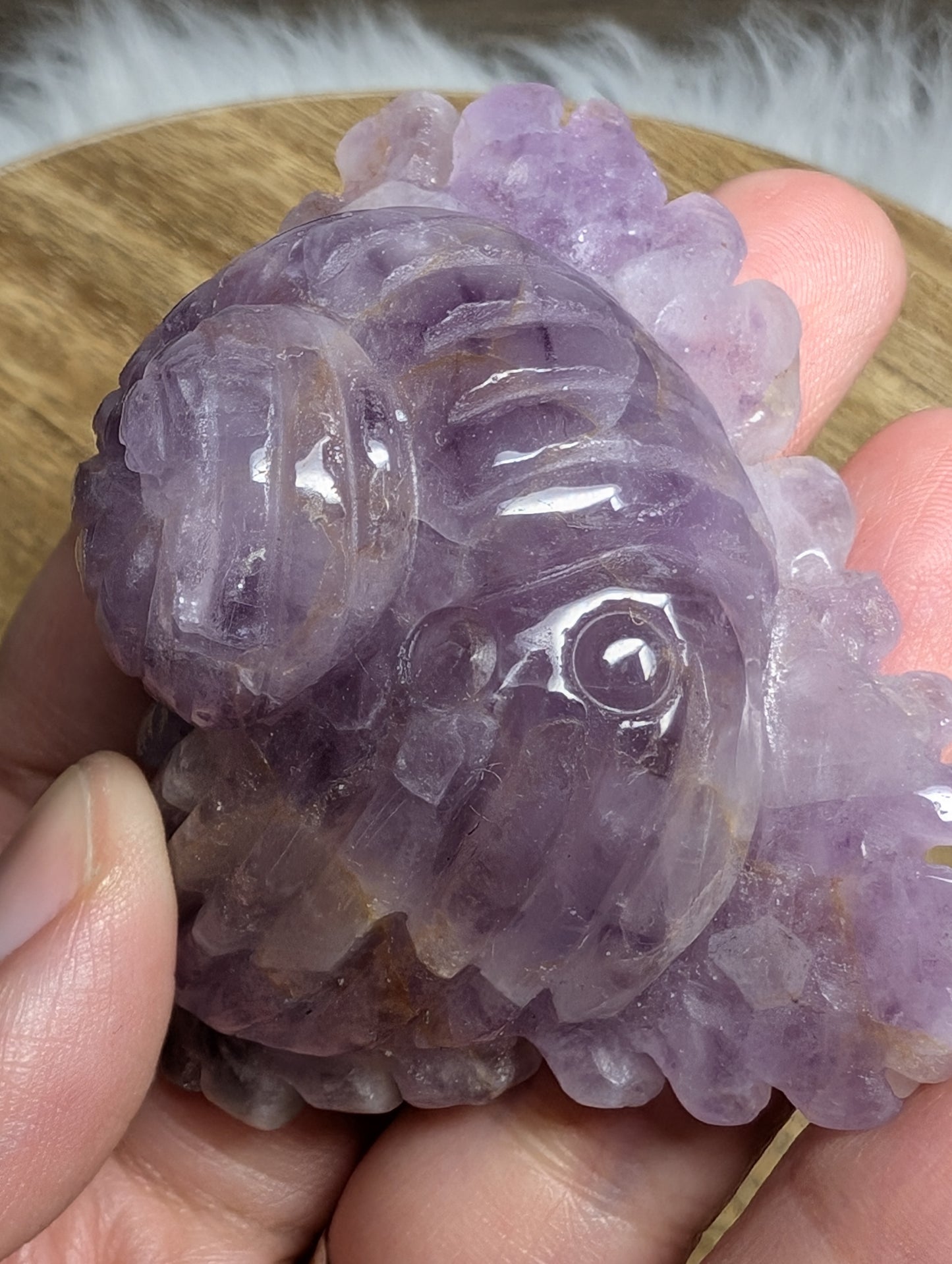 Amethyst Agate Hermit Crab Carving