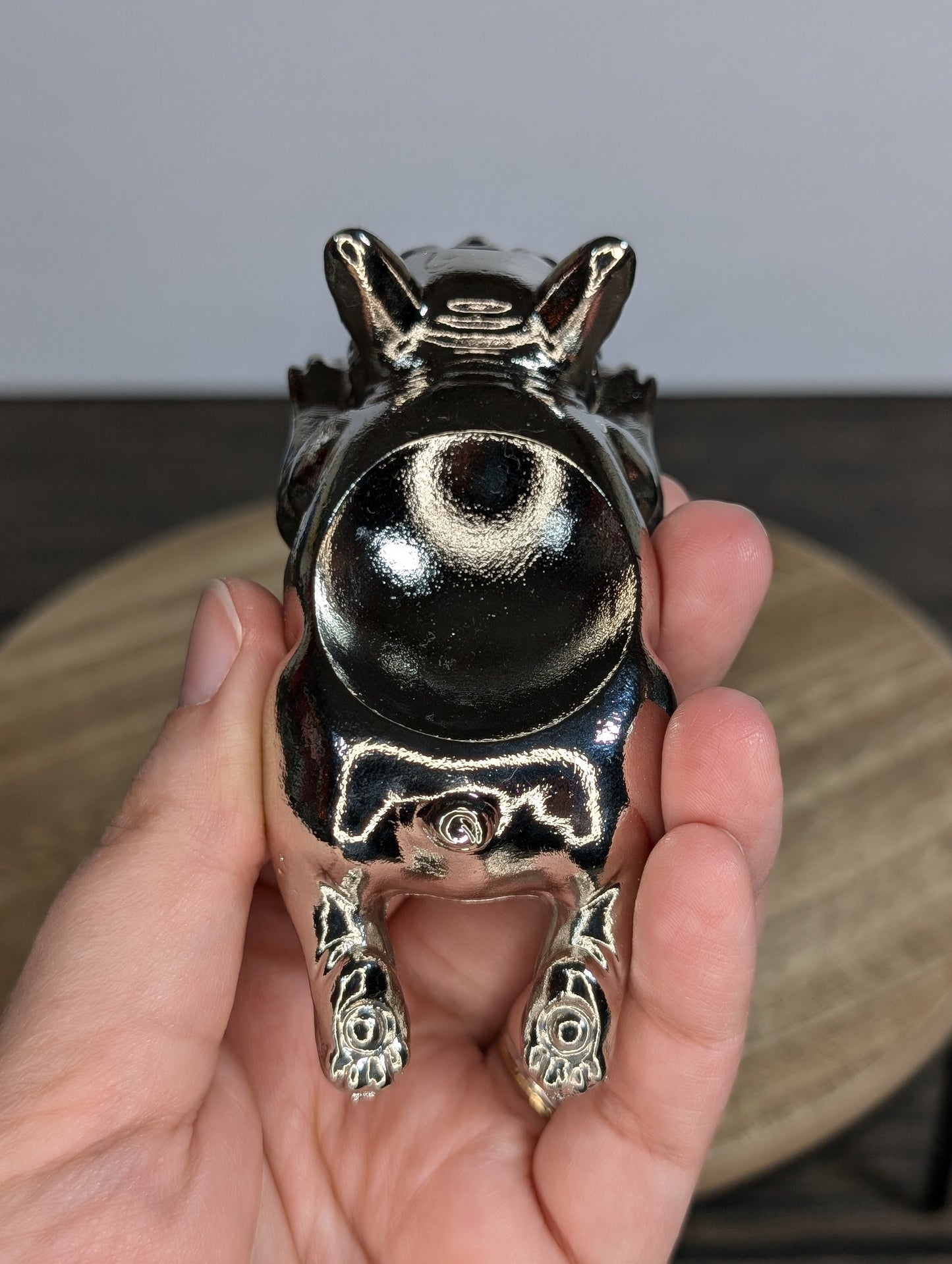 Silver Metal Frenchie Sphere Stand (AS13)