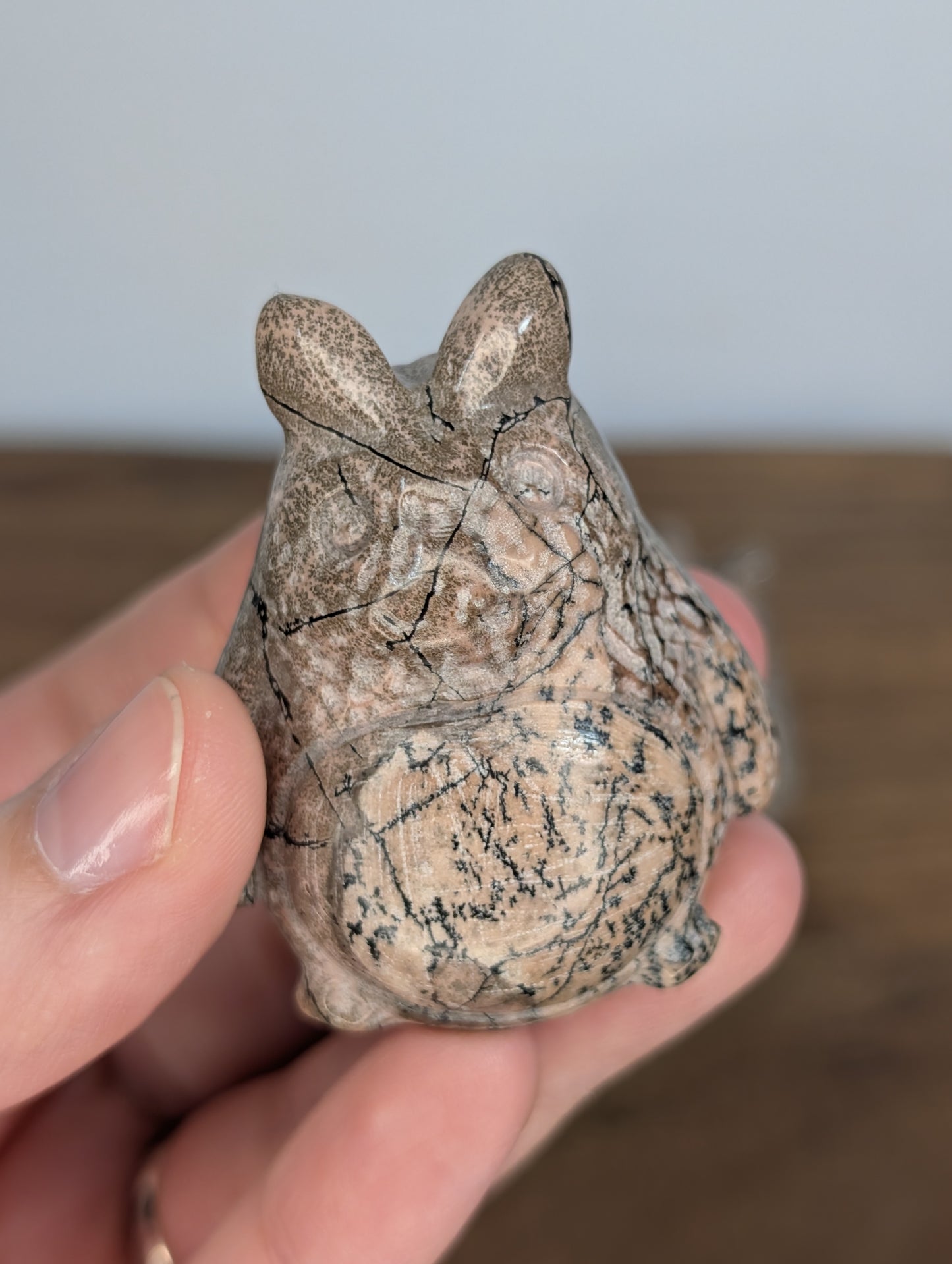 Pink Picture Jasper Totoro Carving (AC32)