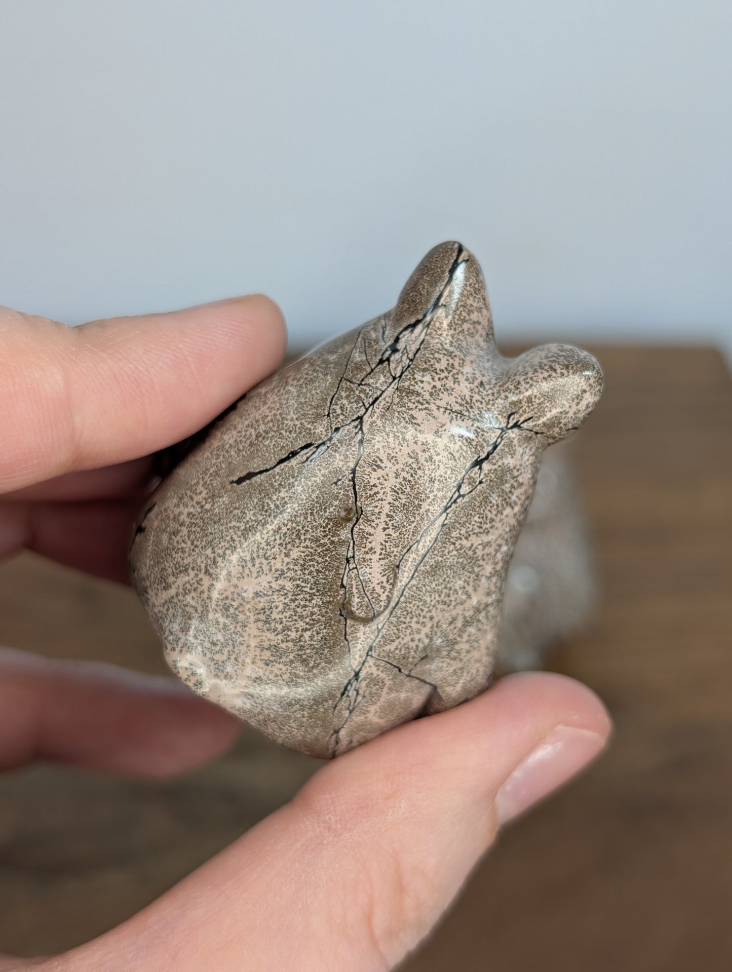 Pink Picture Jasper Totoro Carving (AC32)