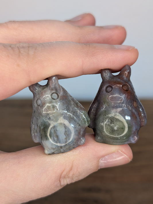 Mini Purple Sea Jasper Totoro Carving