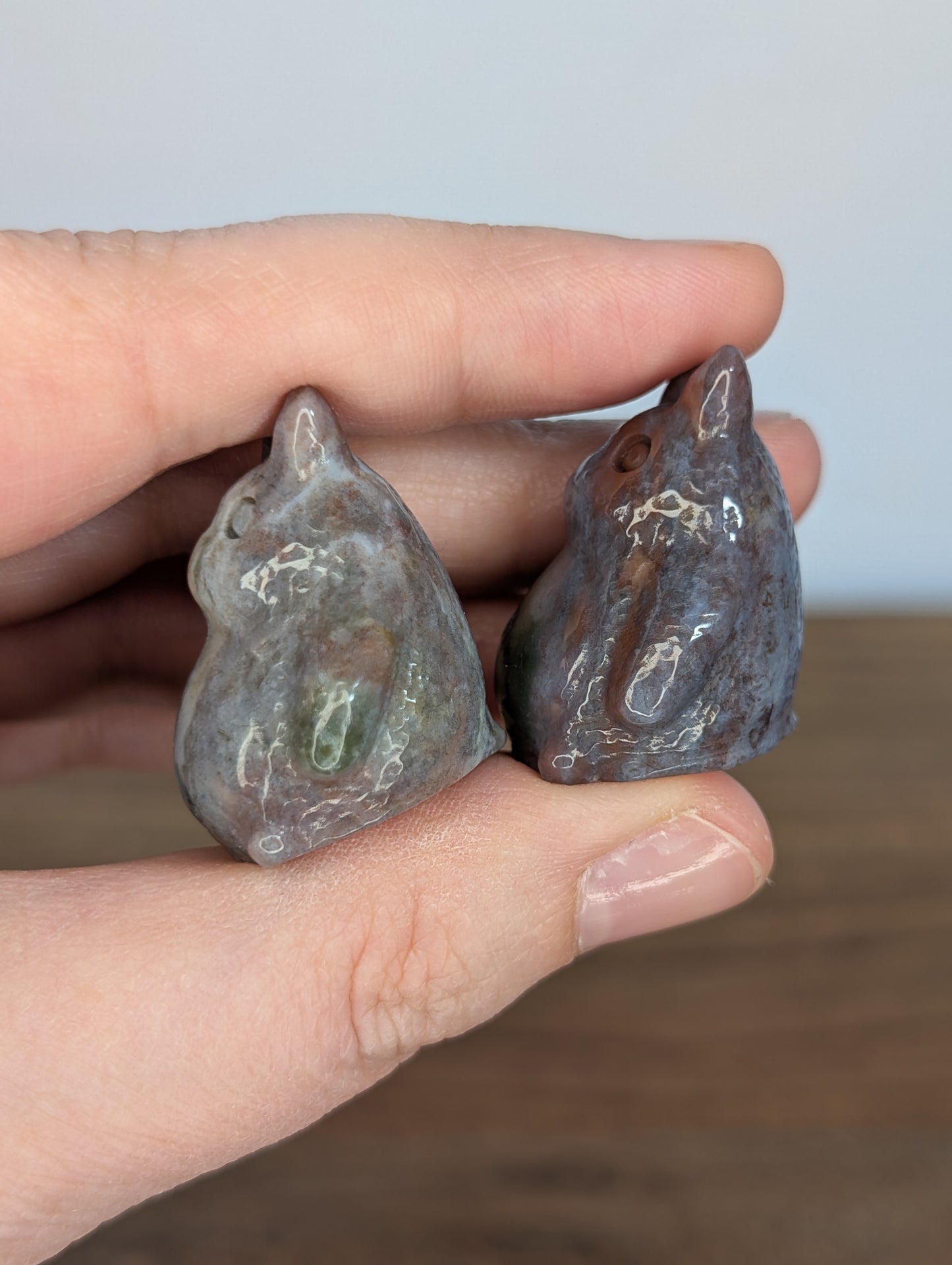 Mini Purple Sea Jasper Totoro Carving