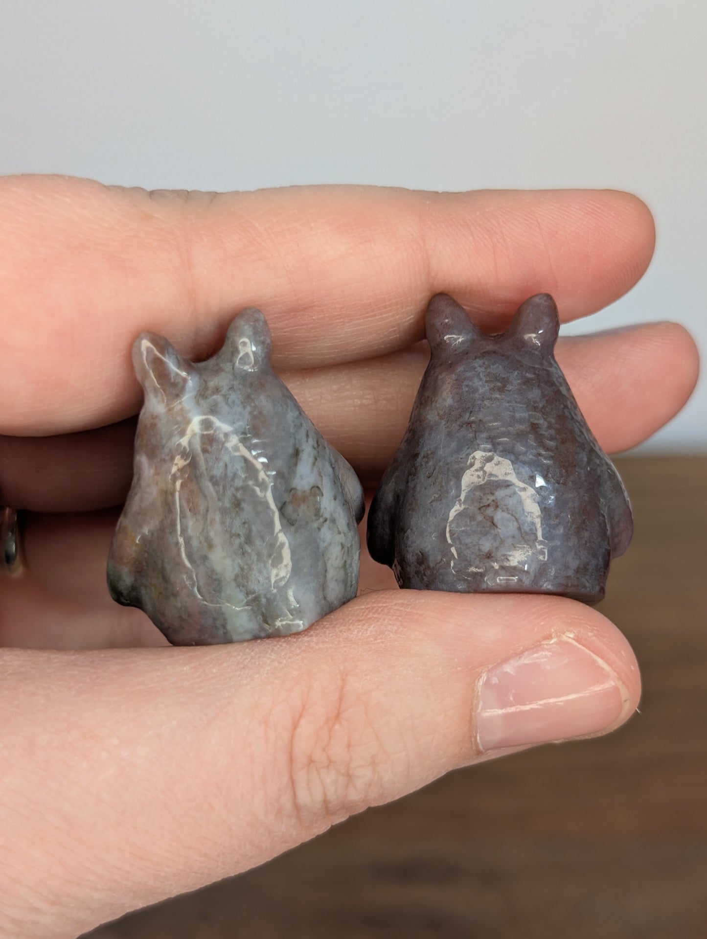 Mini Purple Sea Jasper Totoro Carving