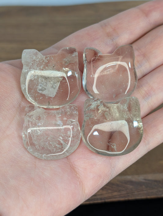 Smoky Quartz Cat Head Carving