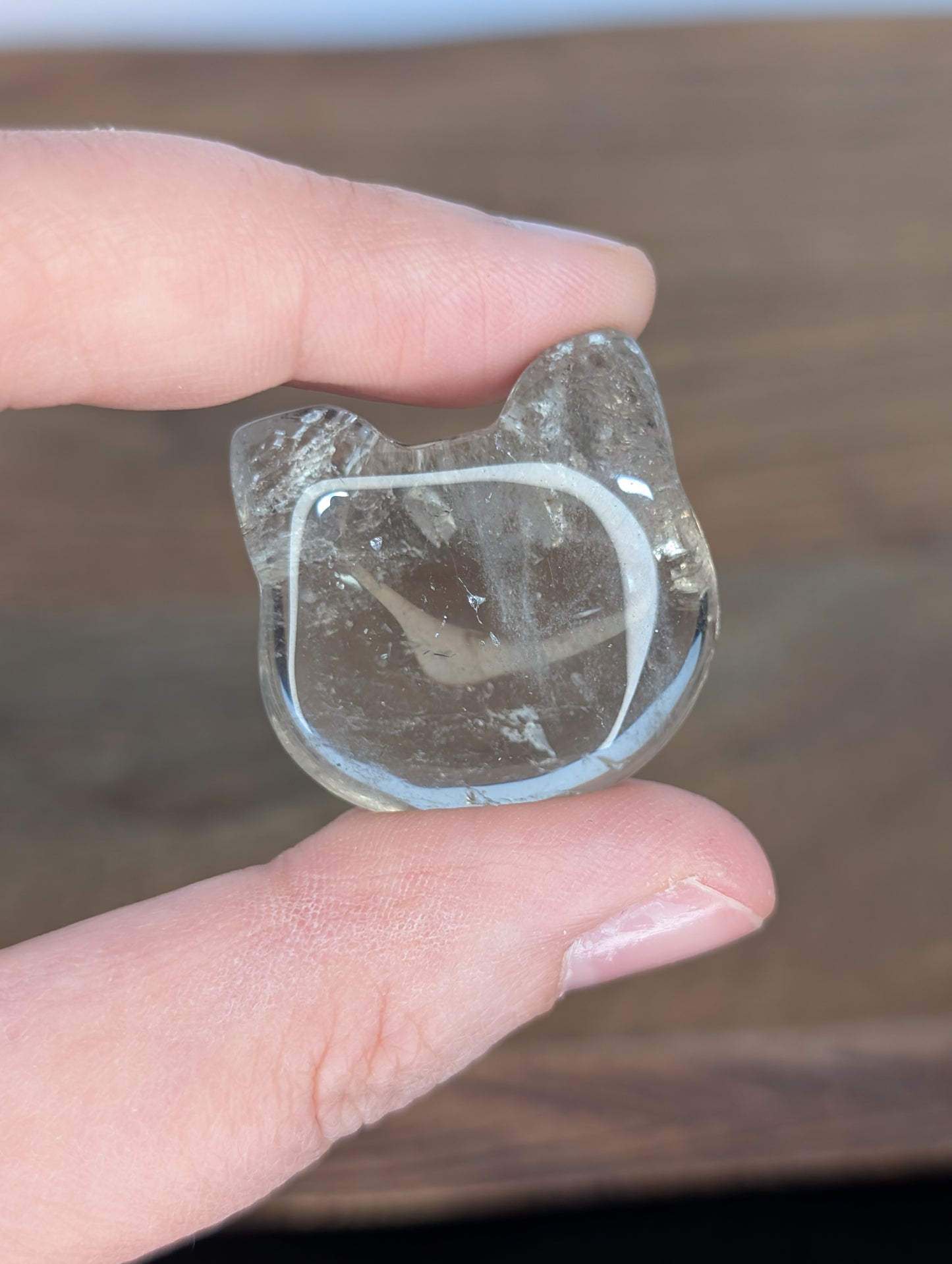 Smoky Quartz Cat Head Carving