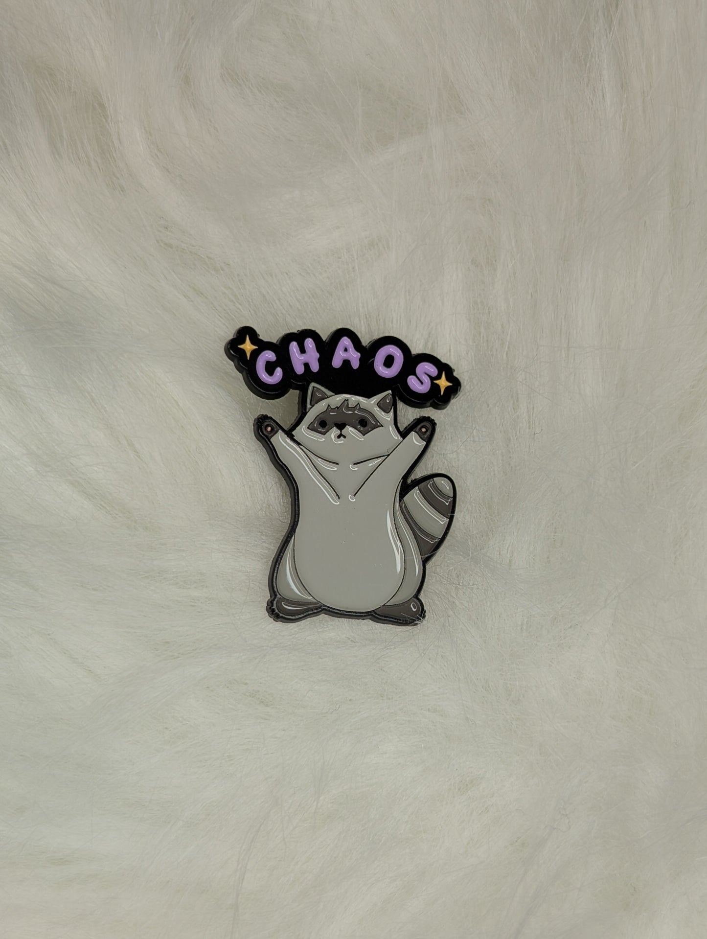 Chaos Raccoon Enamel Pin