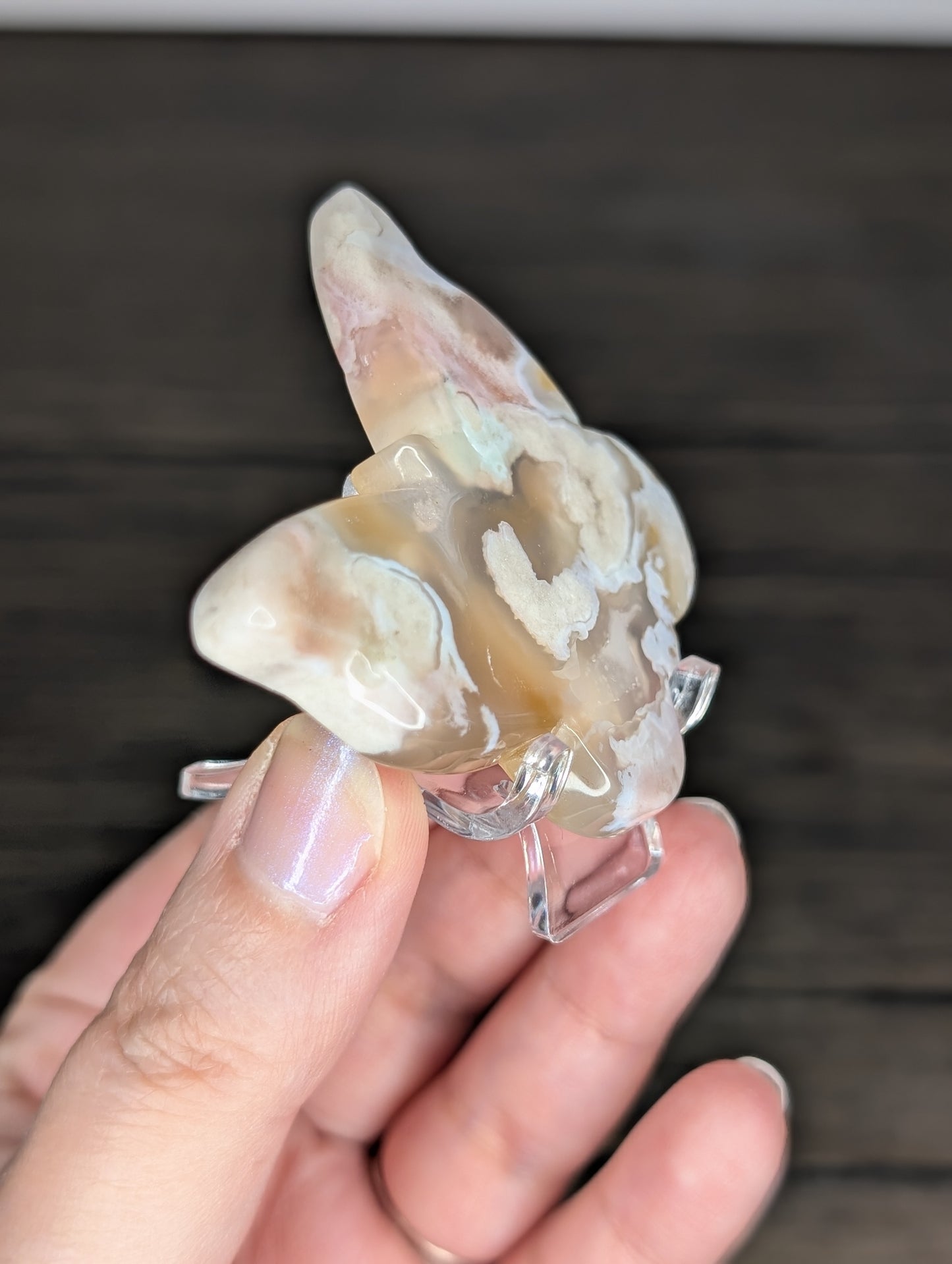 Flower Agate Butterfly Carving