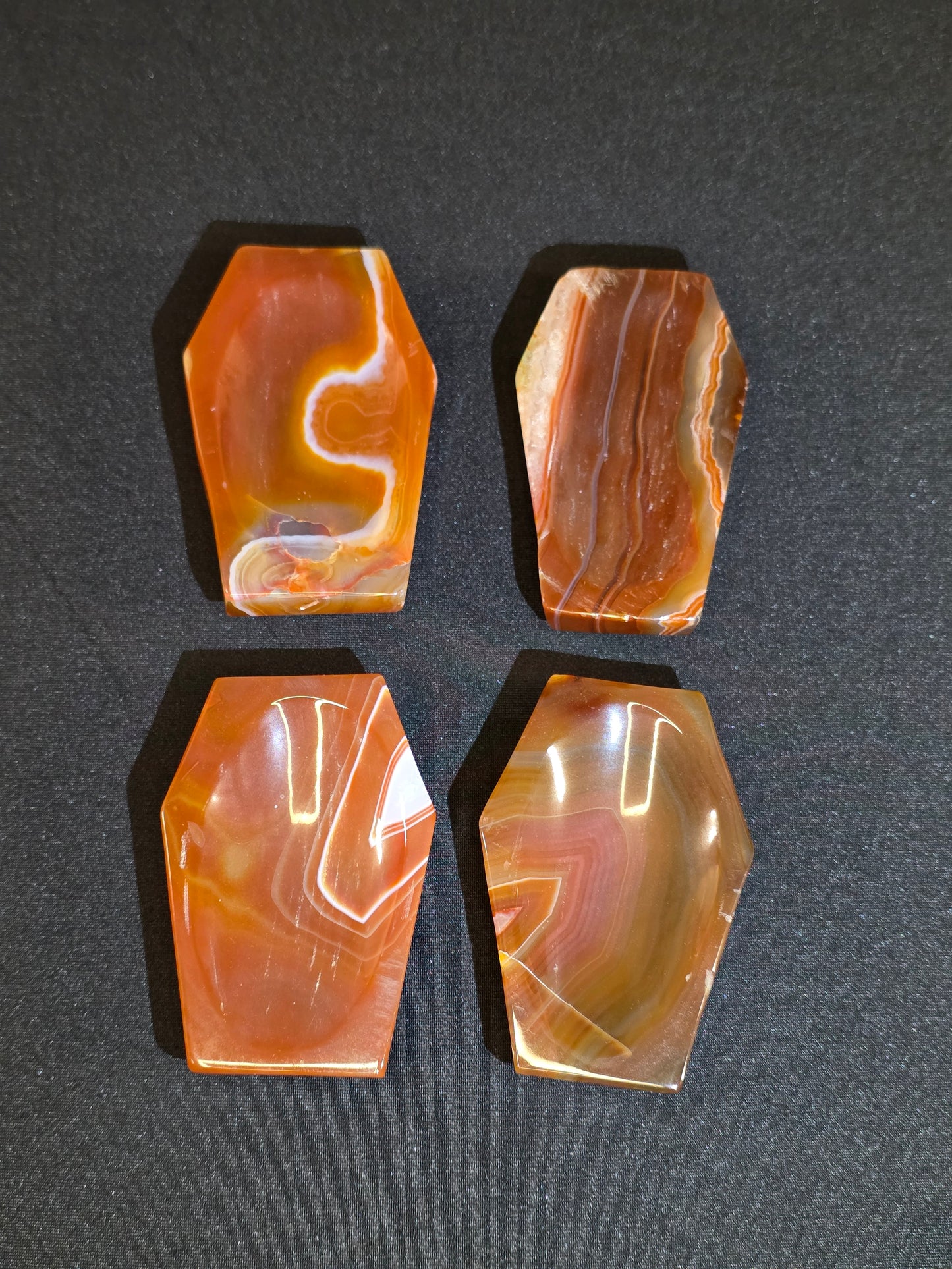 Banded Red Agate Coffin Bowl Carving
