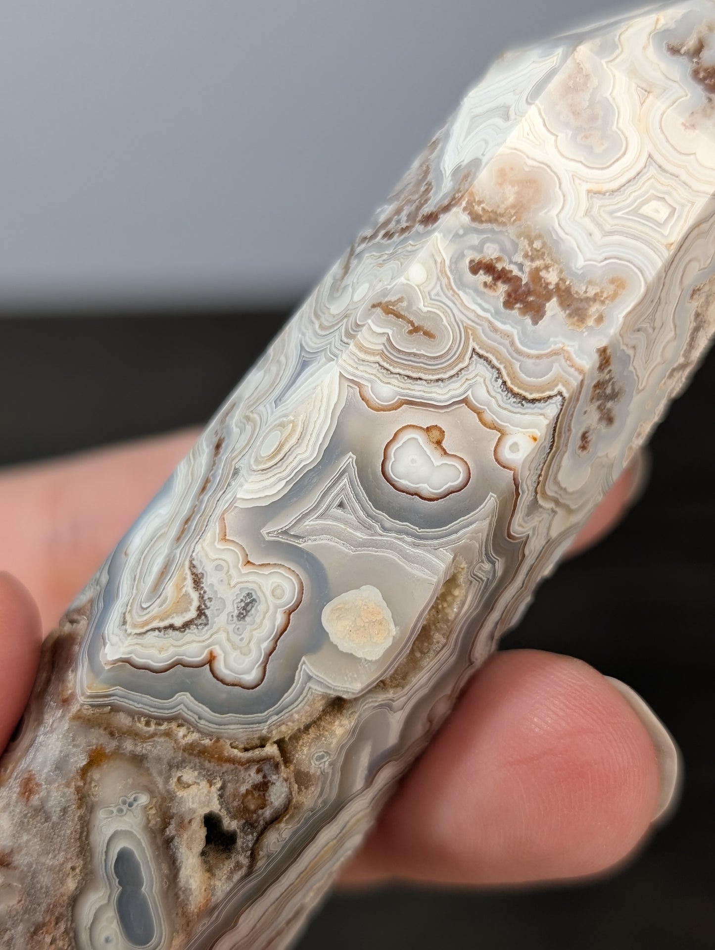Red Mexican Crazy Lace Agate Tower
