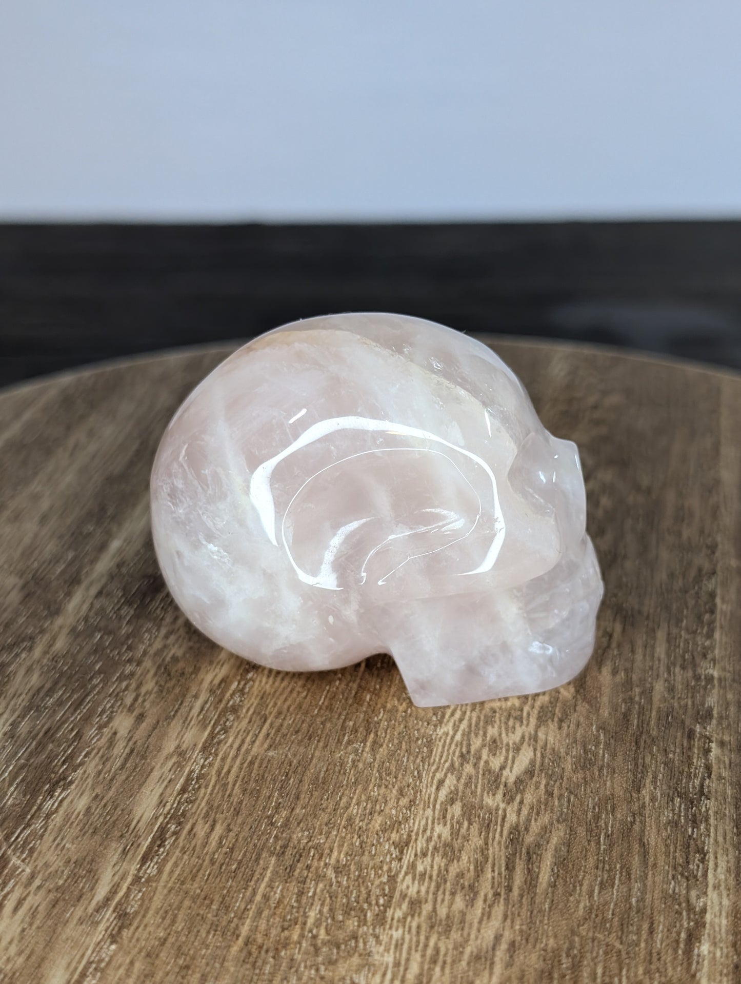 Rose Quartz Skull Carving (AV45)