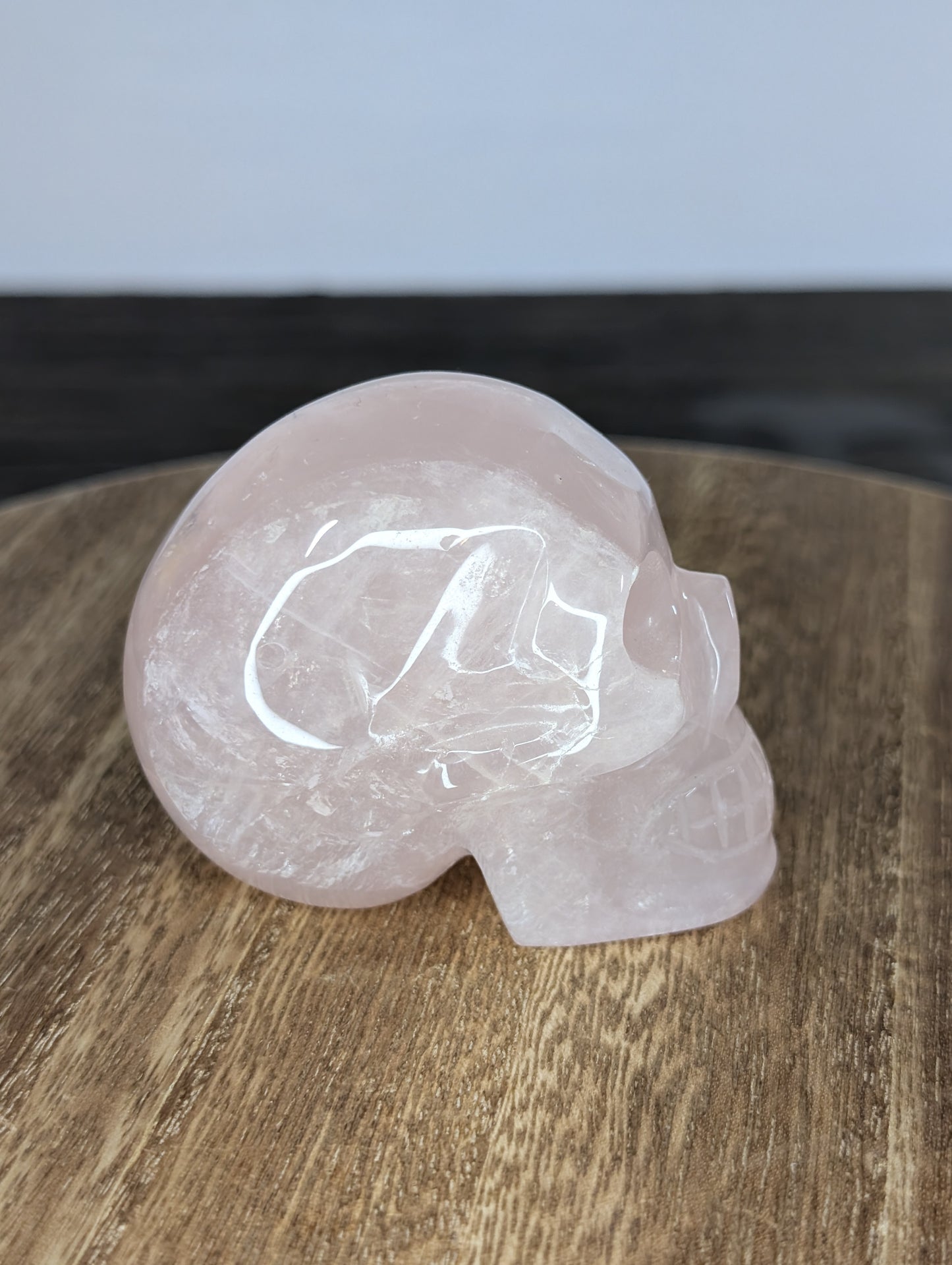 Rose Quartz Skull Carving (AV48)