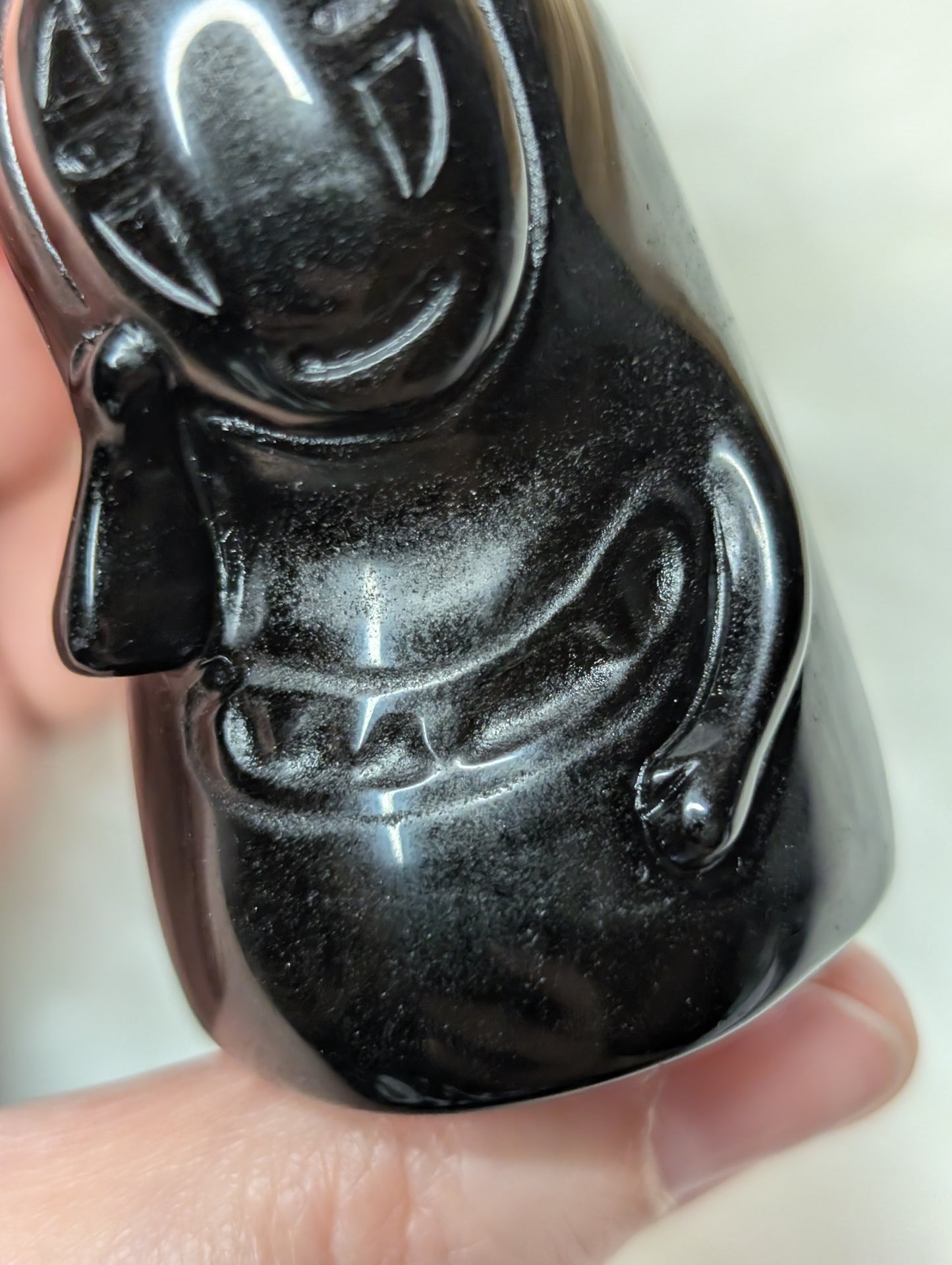 Black Obsidian No Face Carving