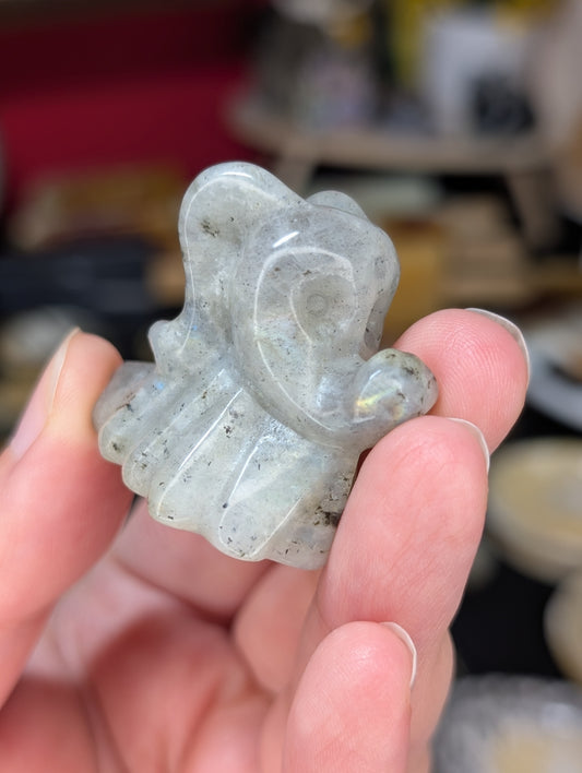 Labradorite Ghost Dog Carving