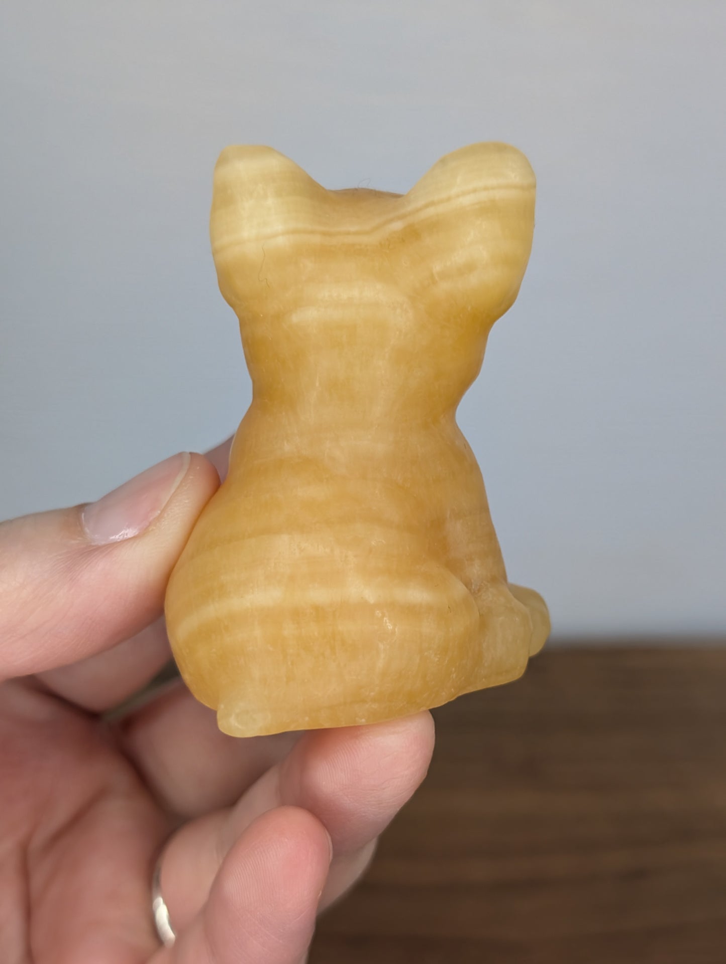 Orange Calcite Frenchie Carving (BF07)