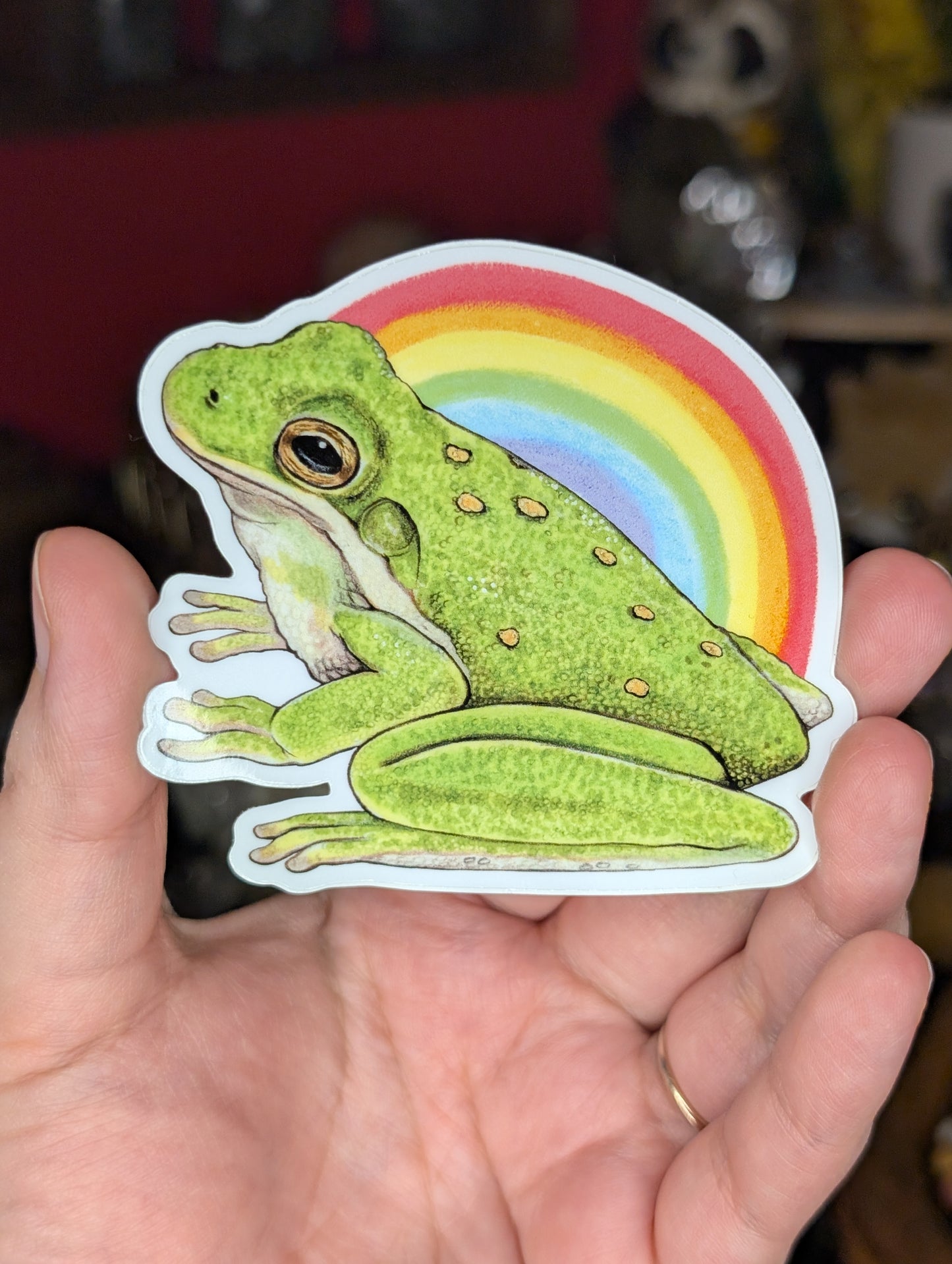 Rainbow Frog Vinyl Sticker