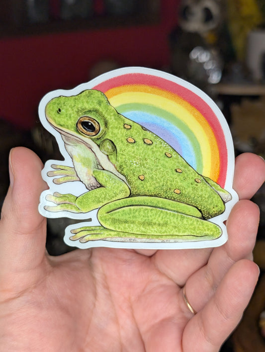Rainbow Frog Vinyl Sticker